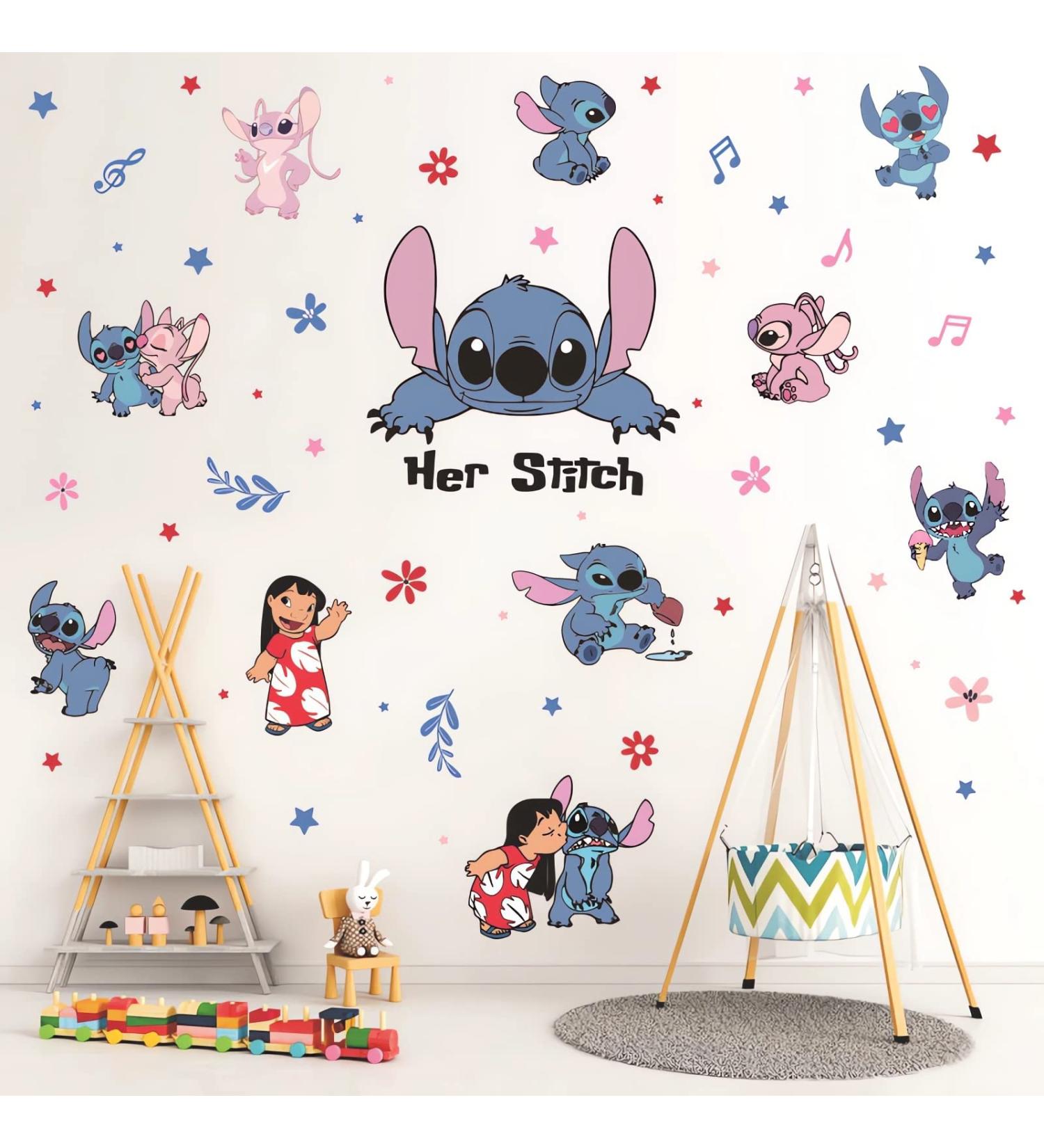 3D Stitch Anime Wallpaper Decals for Kids Bedroom - Cartoon Nursery Wall Decoration - Buy Online on GoSupps.com
