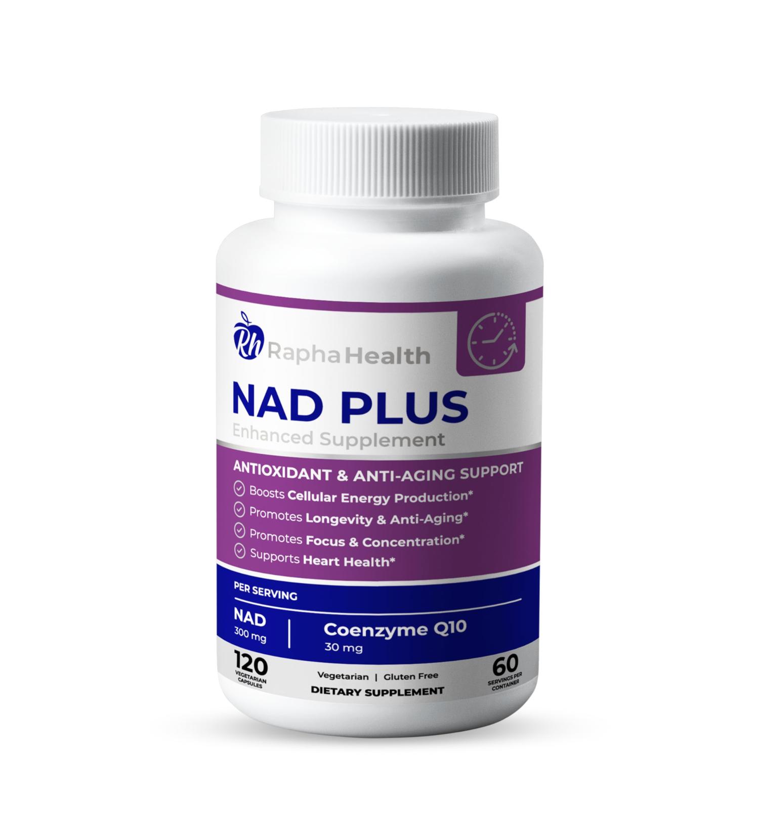 NAD Advanced Energy & Anti-Aging Formula | Coenzyme Q10 for Heart & Cognitive Health | 120 Capsules - 60 Day Supply | International Shipping Available - Buy Online on GoSupps.com