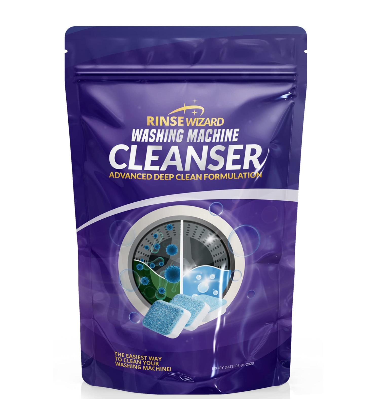 Rinsewizard Washing Machine Cleaner: Deep Cleaning Tablet for Top & Front Loaders, HE Machines - Septic Tank Safe (6 Tablets) - Buy Online on GoSupps.com