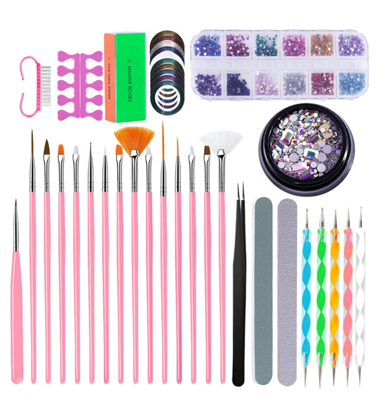 POPETPOP 1 Set Nail Art Pen Kit Nail Art Liner Nail Painting Tools Nail Art Brush Drill Painted 20X2X1CM - Buy Online on GoSupps.com