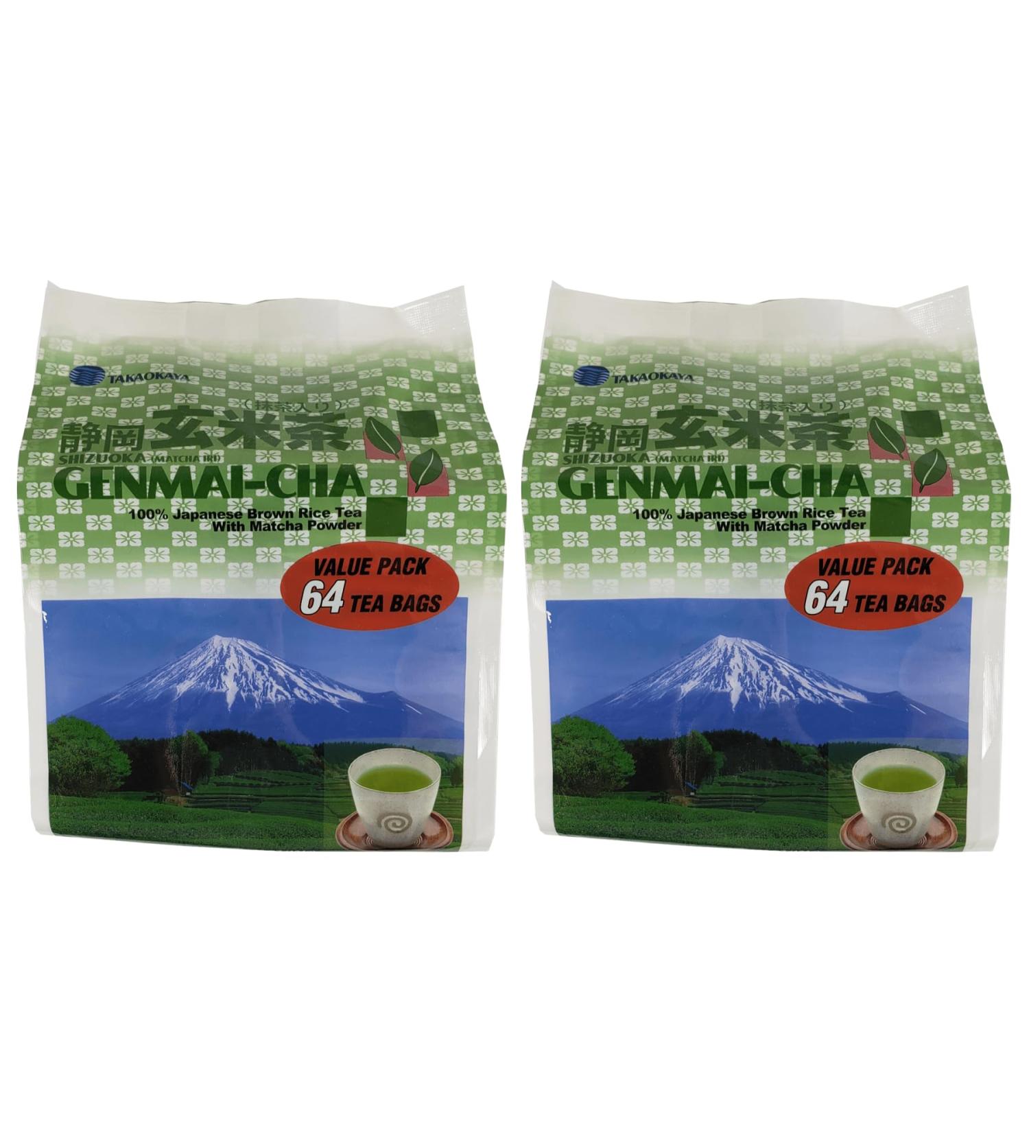 Takaokaya Shizuoka Matcha-Iri Genmaicha Brown Rice Tea 64 Tea Bags (2 Pack) - Buy Online on GoSupps.com
