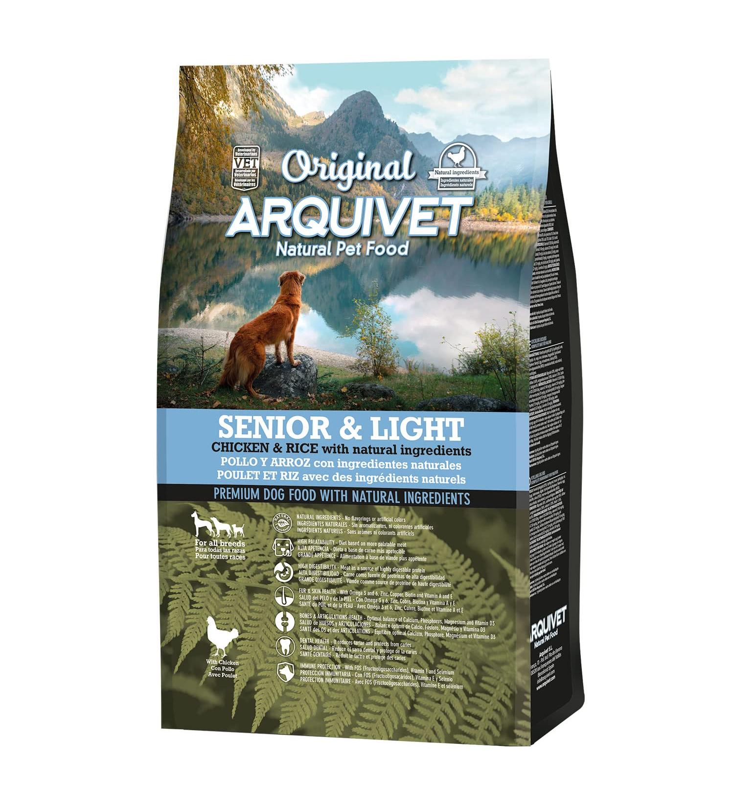 ARQUIVET Original - Senior & Light - Chicken and Rice - 3 kg - Consider for older adult dogs - chicken and rice - Dog food - Dry dog food - Canine food - Buy Online on GoSupps.com