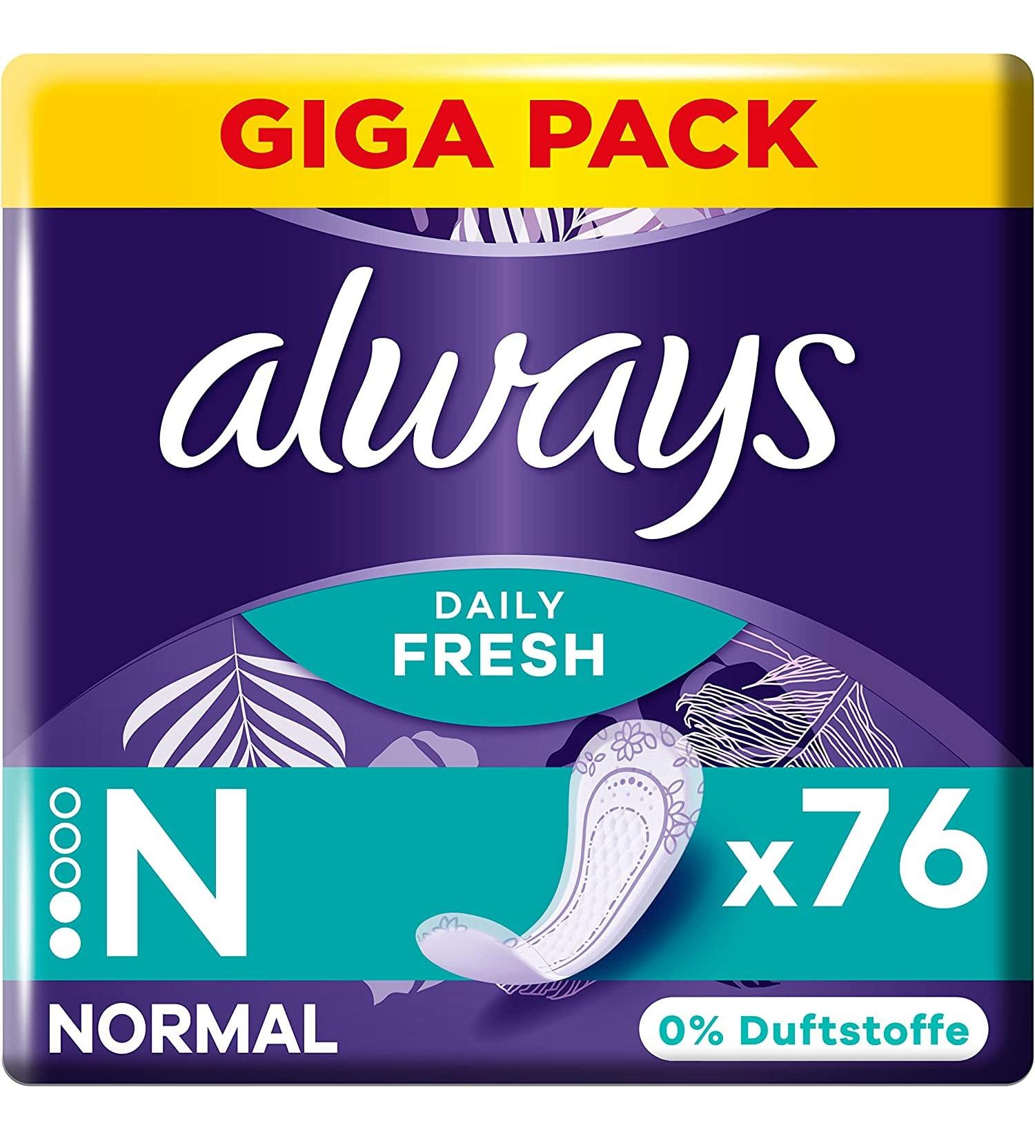 Always Dailies Fresh Panty Liners for Women - Normal Gigapack (76 Pads) - Unscented & New - Buy Online on GoSupps.com