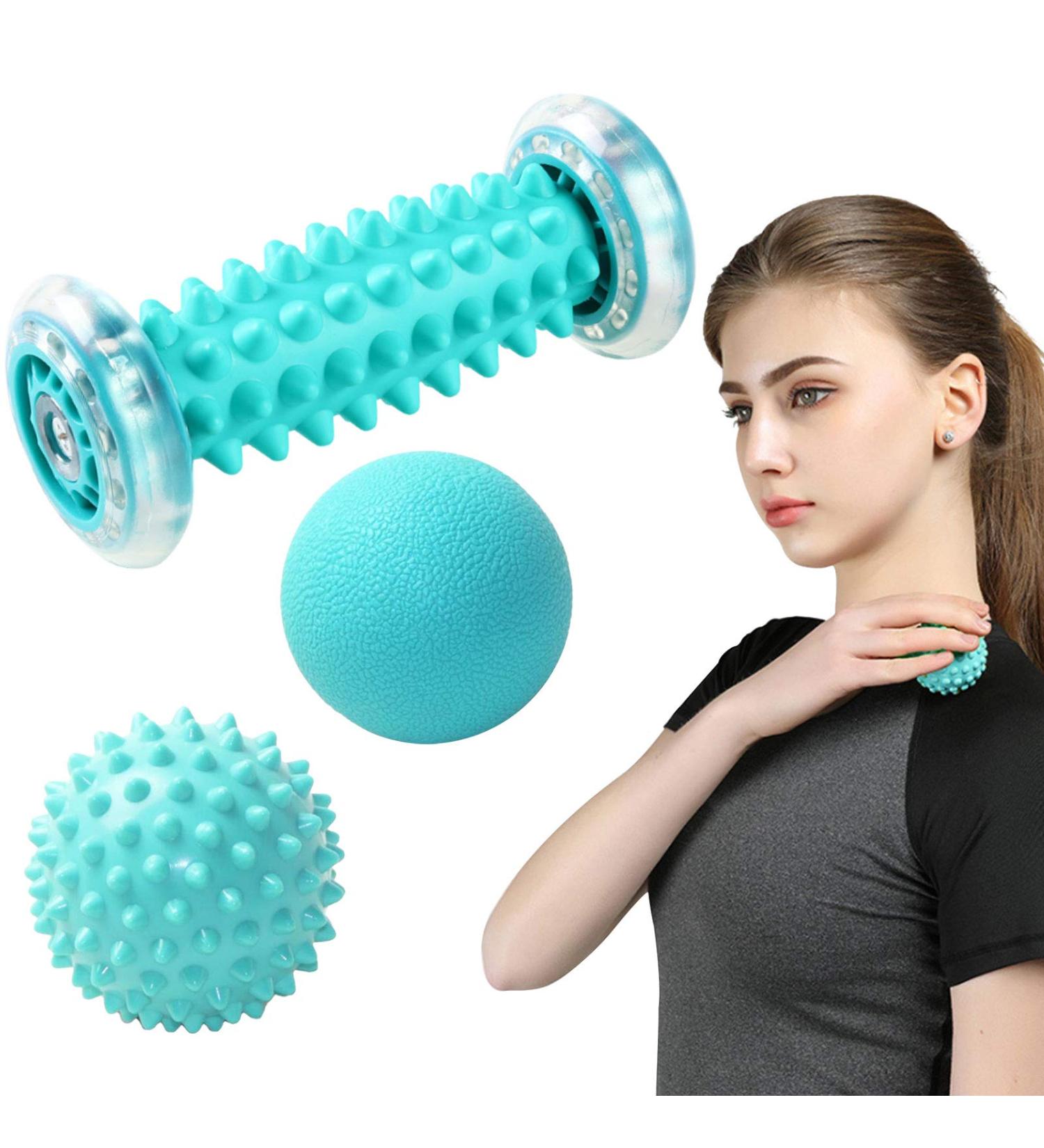Premium Foot Massage Roller Set 3-Piece - Alleviate Sore Muscles with Innovative Foot Massage Device & Muscle Rollers - Buy Online on GoSupps.com