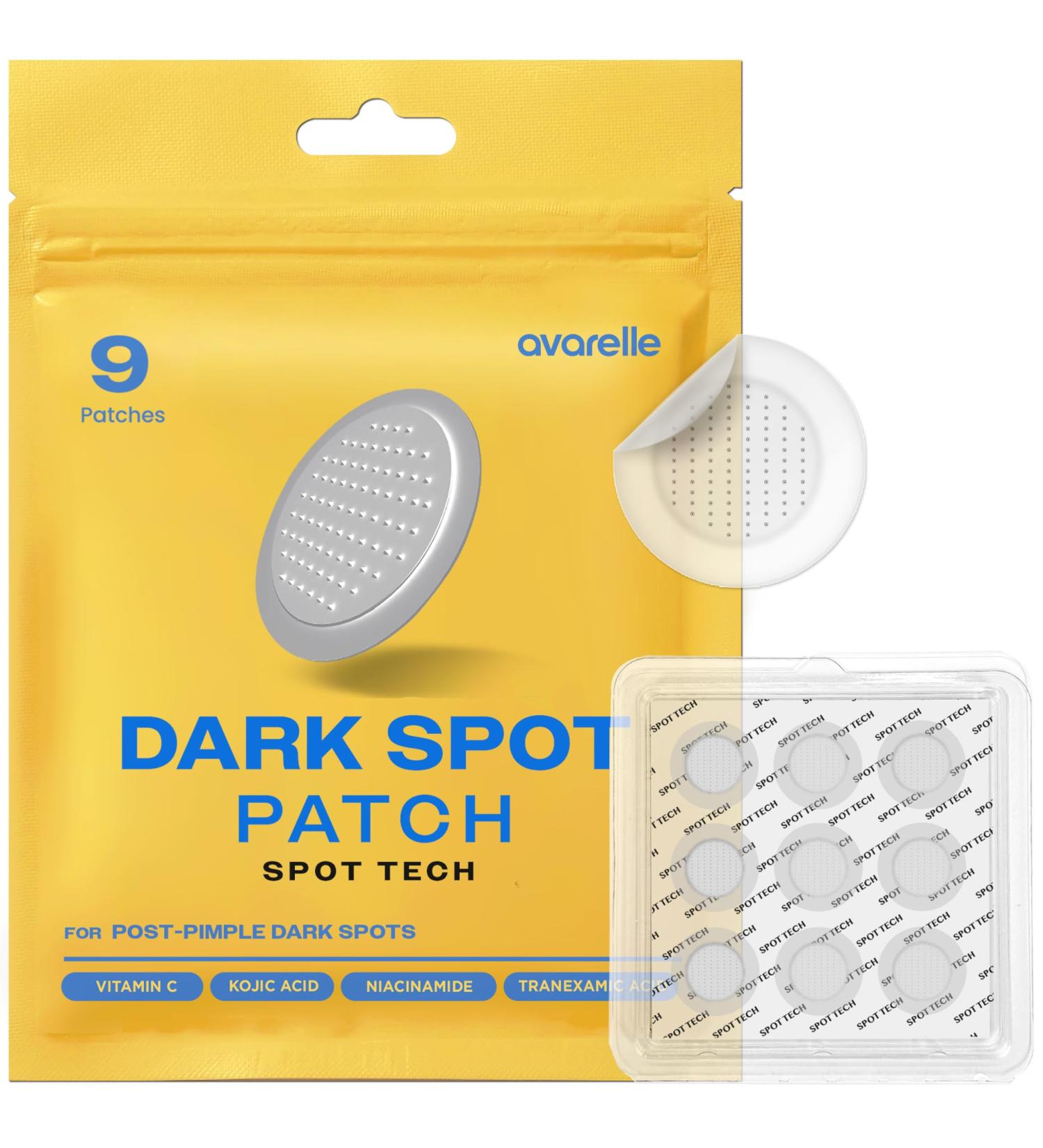 AVARELLE Dark Spot Patches - Acne Treatment (9 CT) | Face & Body Pimple Patches with Vitamin C Niacinamide Tranexamic Acid & Kojic Acid for Post-Blemish Care - Buy Online on GoSupps.com