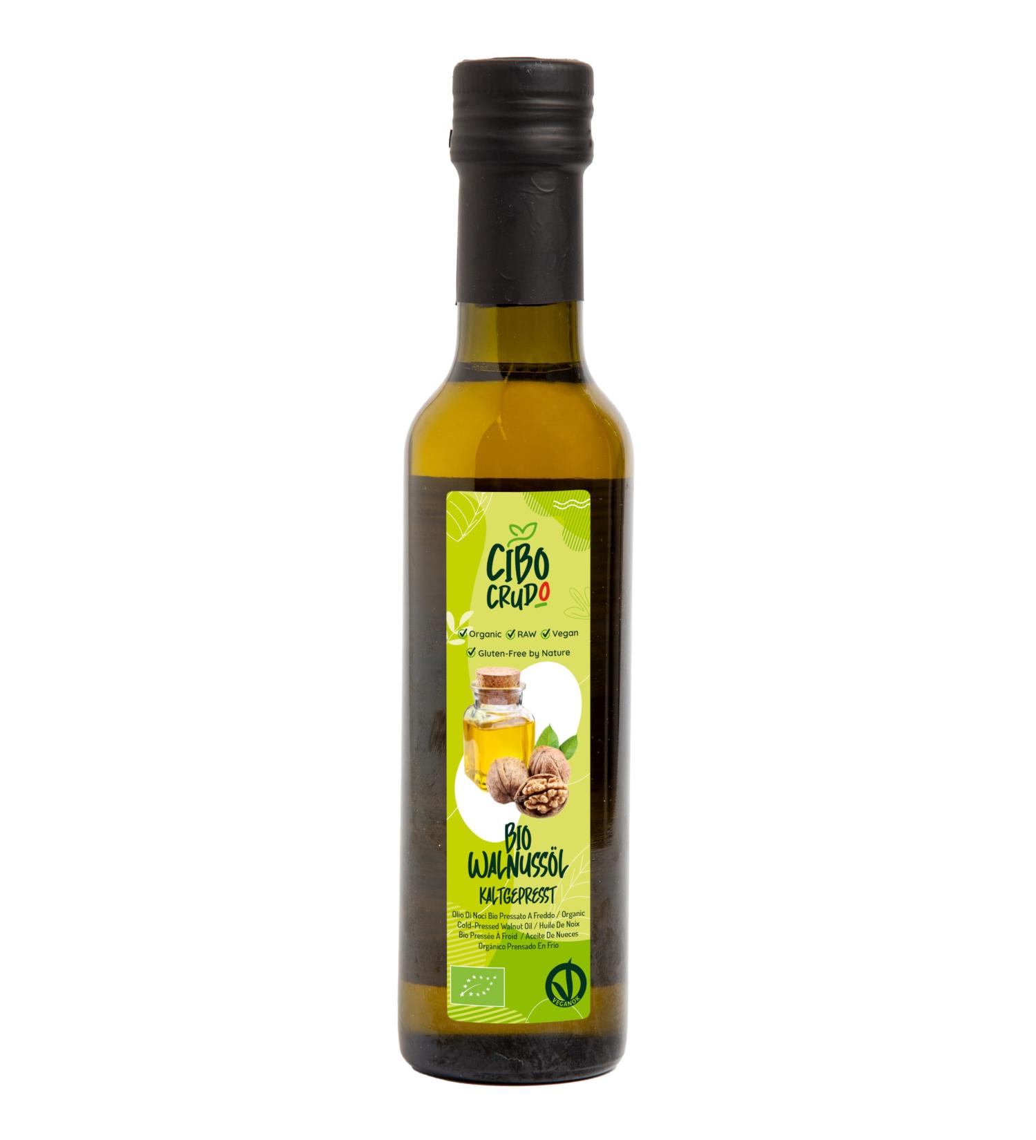 Organic Cold Pressed Walnut Oil 250g - Rich in Omega 3 & Antioxidants for Recipes & Salads - Buy Online on GoSupps.com