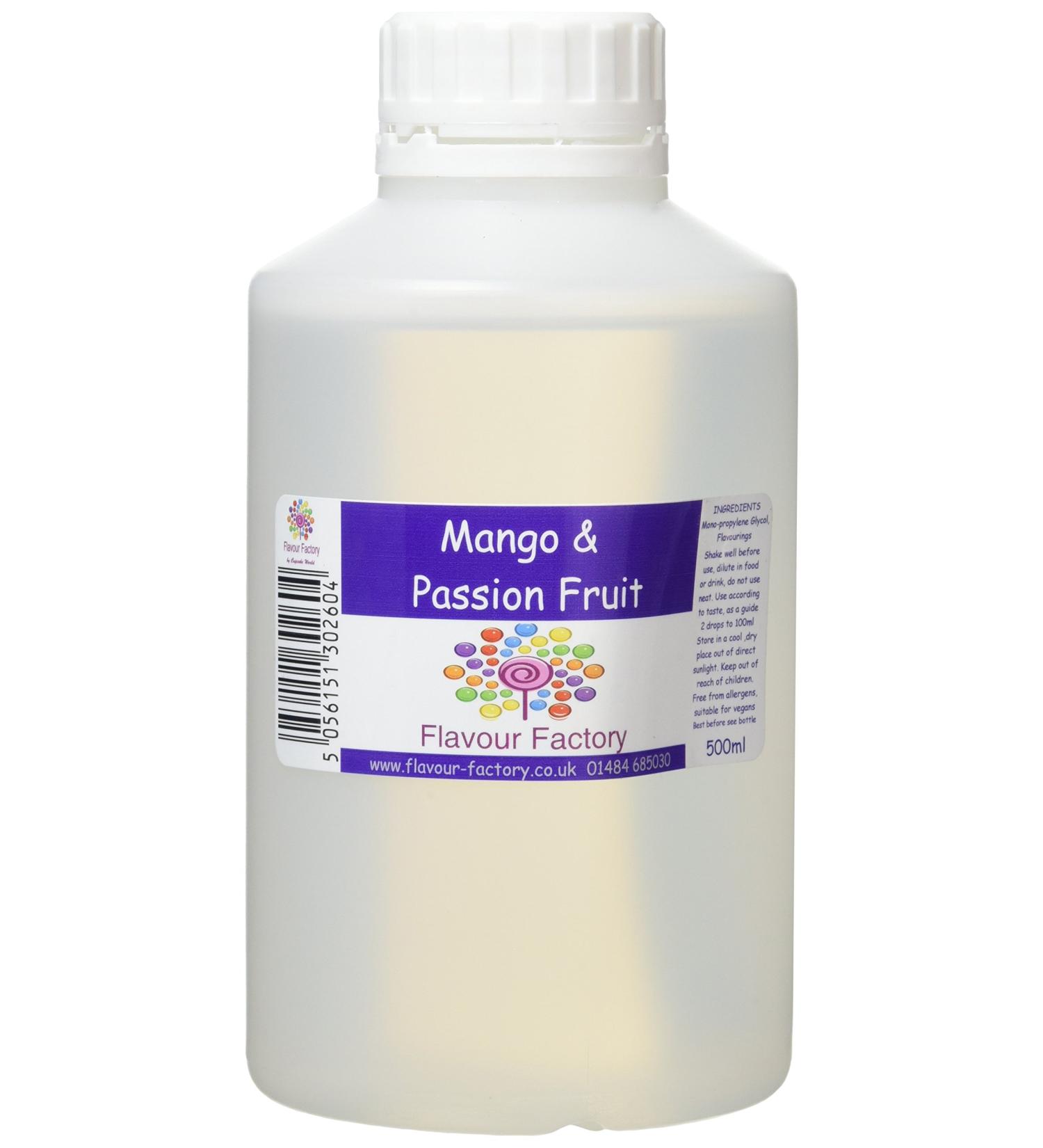 Flavour Factory Intense Food Flavouring Mango & Passion Fruit 500ml - Buy Online on GoSupps.com