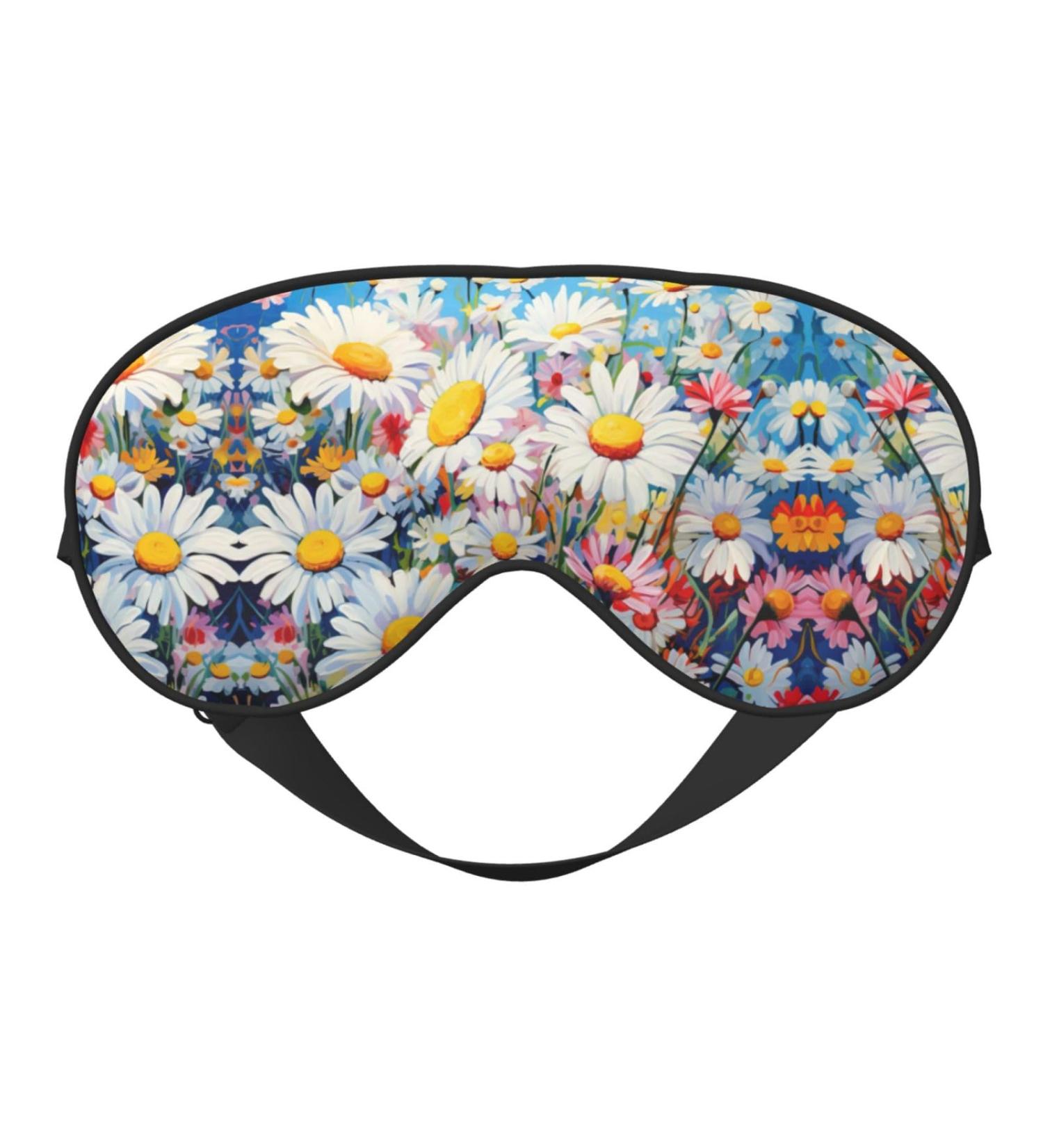 Summer Floral Daisies Unisex Sleep Eye Mask - Soft Comfort Eye Shade for Travel Yoga & Shift Work - Buy Online on GoSupps.com