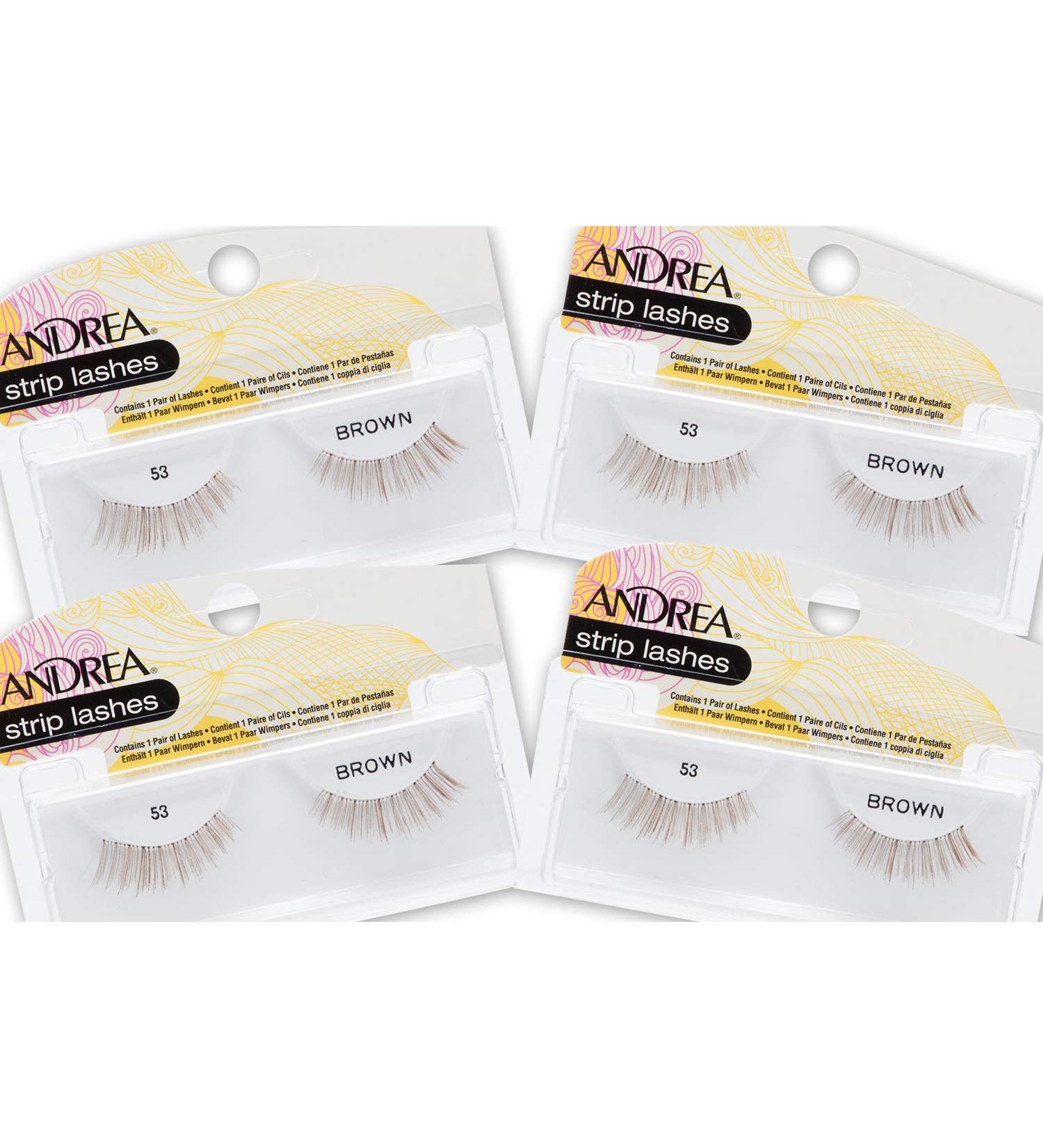 Andrea False Lashes Style 53 Brown - 4 Pairs | Natural Looking Brown Lashes - Buy Online on GoSupps.com