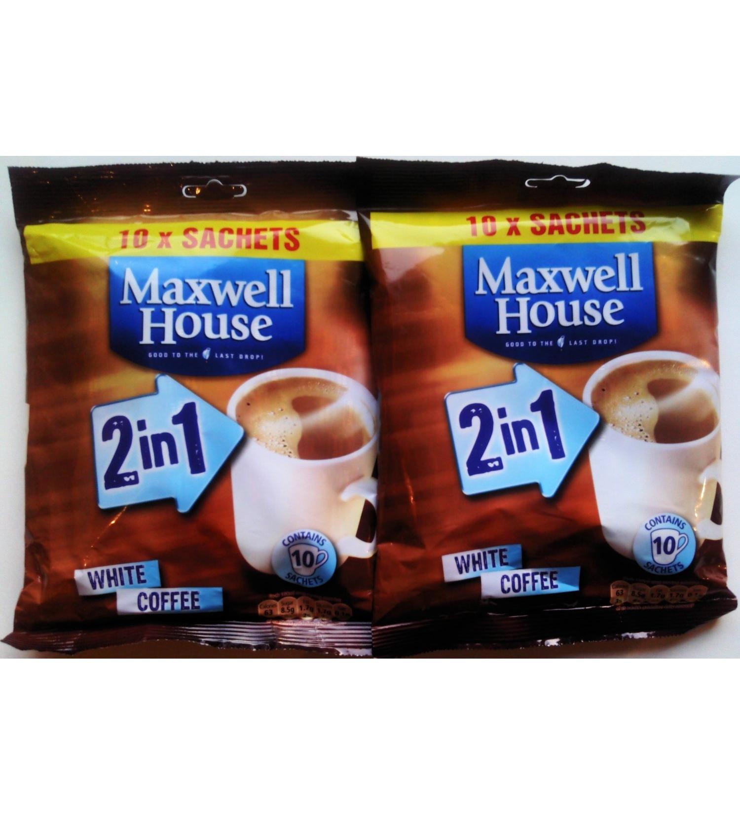 Maxwell House 2 in 1 White Coffee - 10 x 10 sachets
