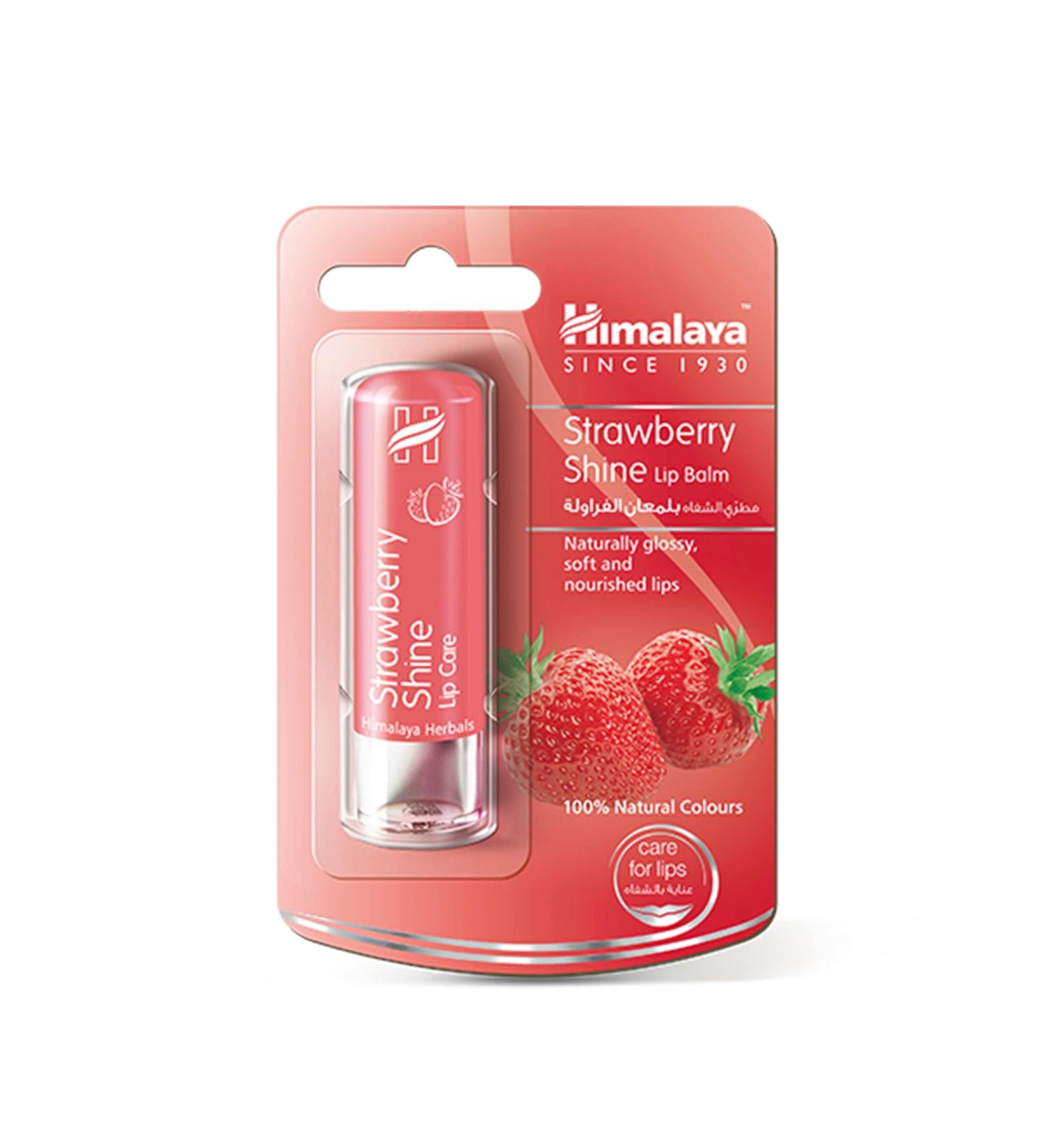 Himalaya Strawberry Shine Lip Balm with Strawberry Seed Oil -4.5g - Buy Online on GoSupps.com