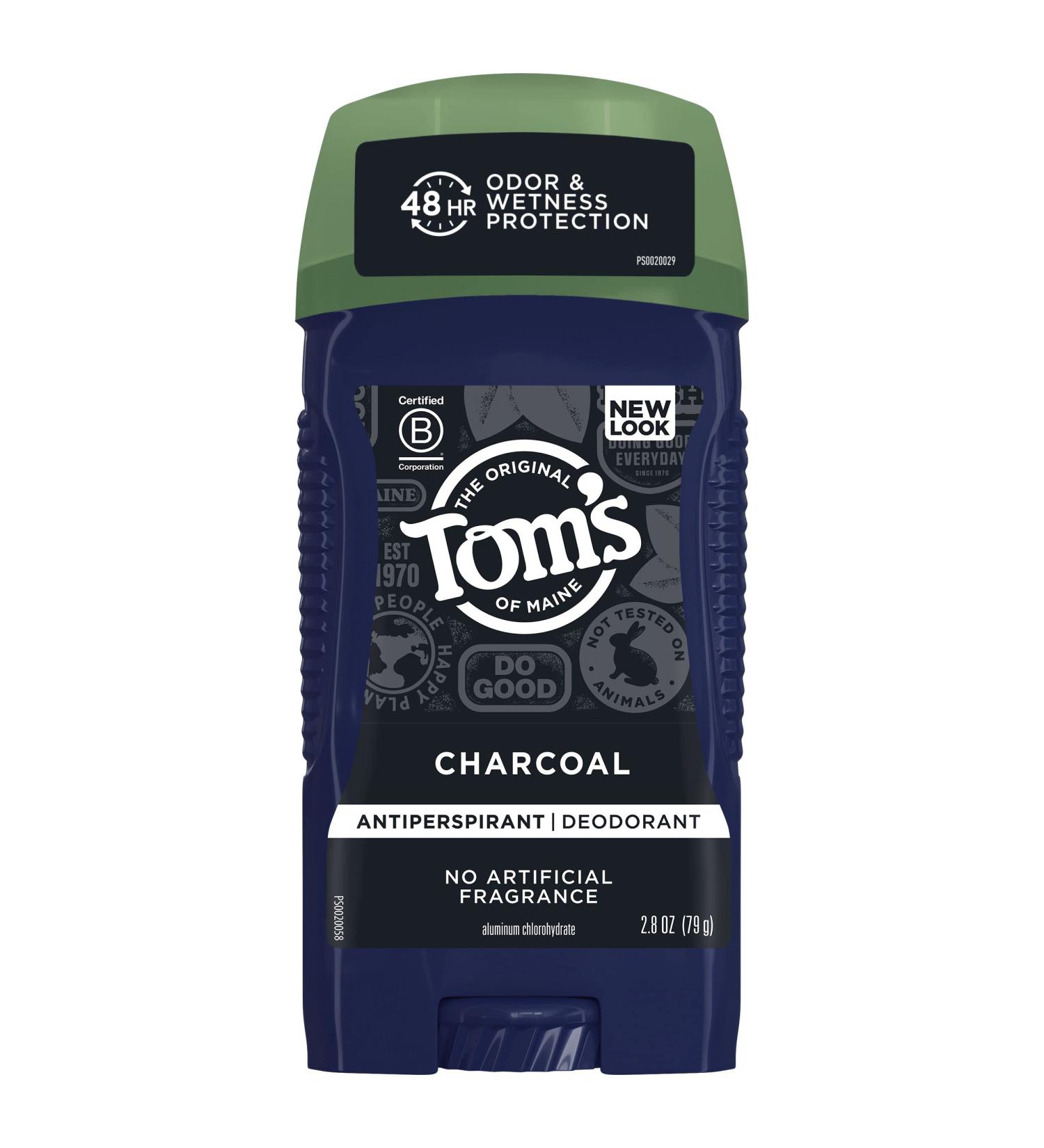 Tom's of Maine Natural Charcoal Antiperspirant Deodorant for Men 2.8 oz - Buy Online on GoSupps.com