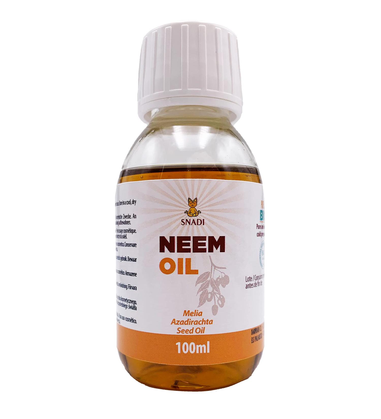 100 ml Organic Neem Oil - Pure Virgin Cold Pressed | Ecological Certified Anti-Aging Moisturizing Body & Hair Oil - Buy Online on GoSupps.com
