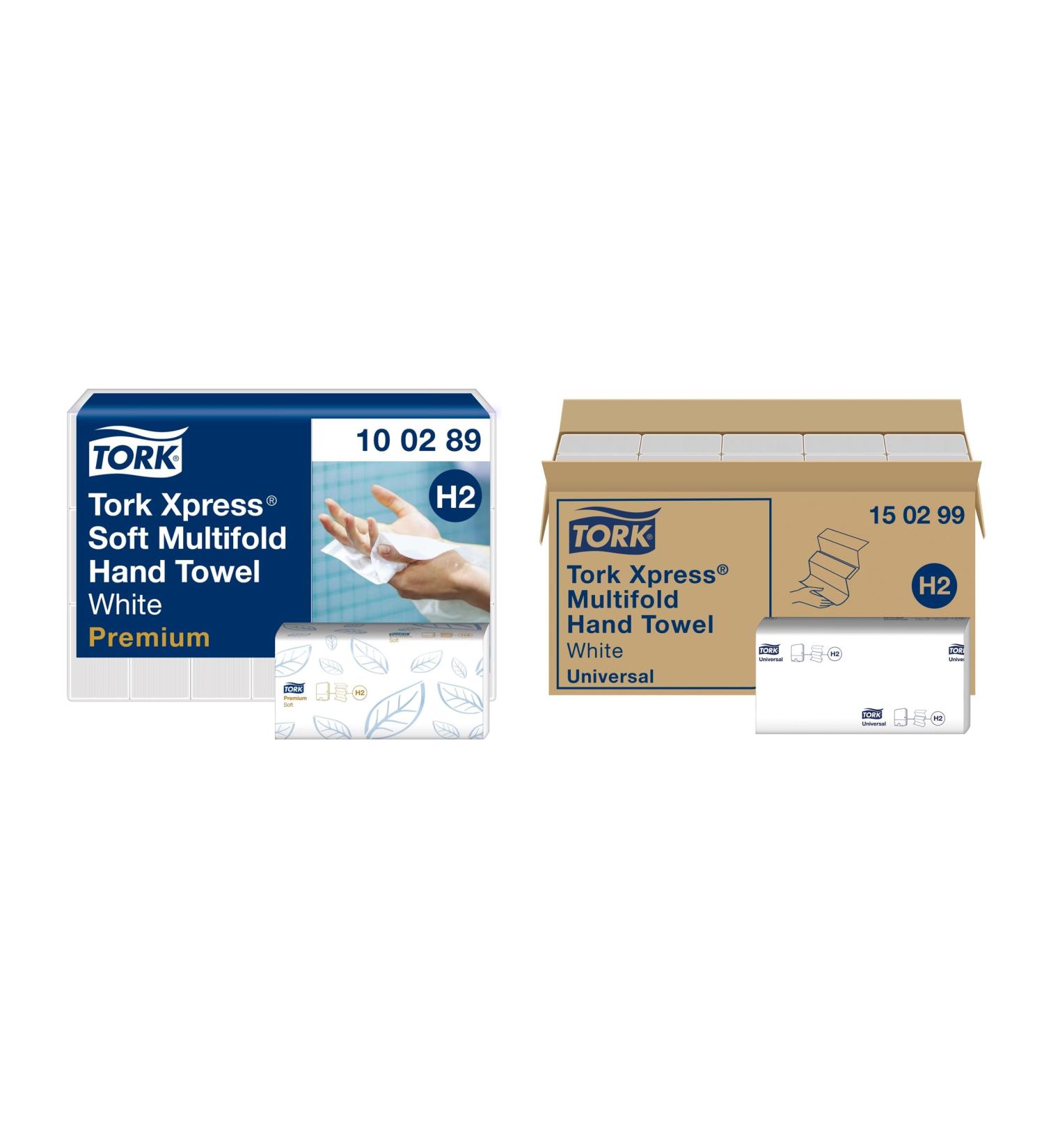 Buy Tork XPress Soft Multifold Paper Towels Bundle - 100289 & 150299 | 21x150 & 20x237 Towels | Universal Folding Dispenser | International Shipping - Buy Online on GoSupps.com