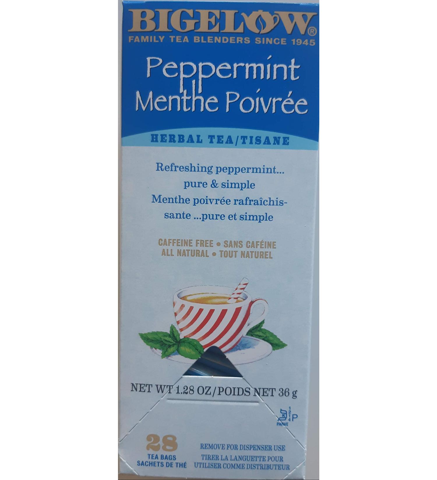 Bigelow Peppermint Herbal Tea Box of 28 Tea Bags