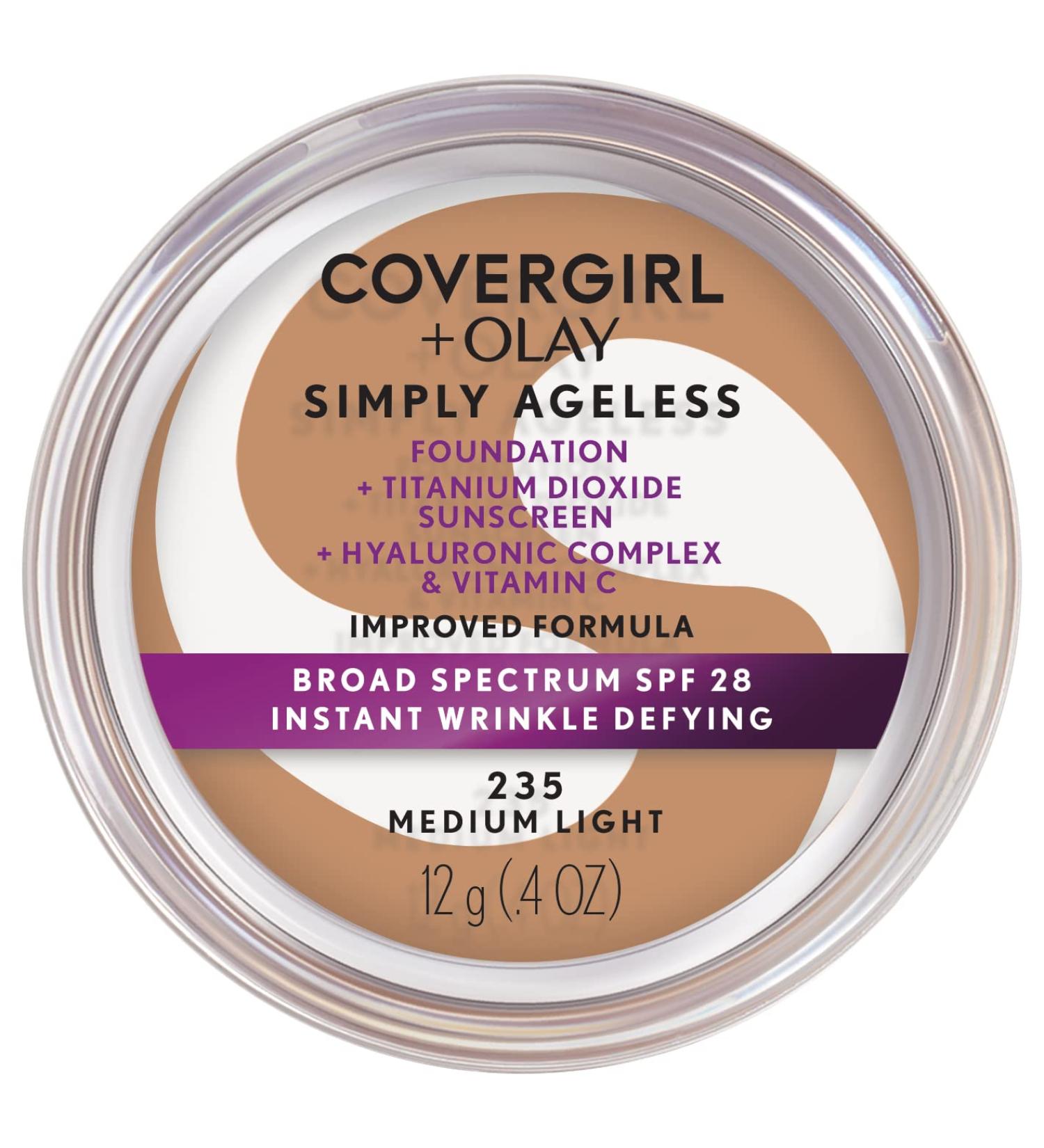 Covergirl Olay Simply Ageless Foundation 235 Medium Light - 0.4 oz | Anti-Aging Makeup - Buy Online on GoSupps.com