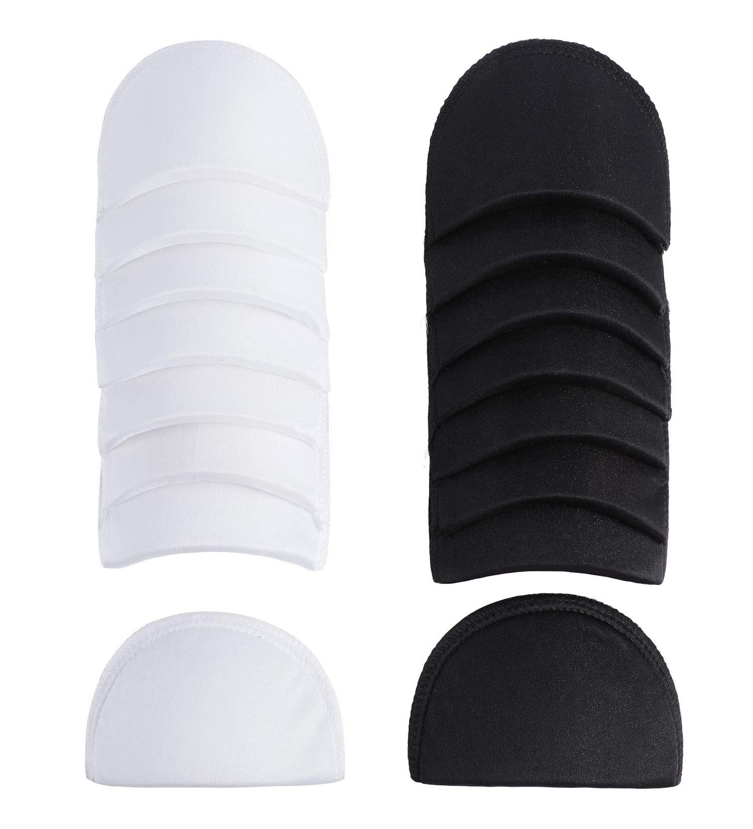 Sponge Shoulder Pad Set for Jacket, Blazer, T-Shirt - 8 Pairs Foam Shoulder Pads in White and Black - Sewing Accessories for Men and Women - Buy Online on GoSupps.com
