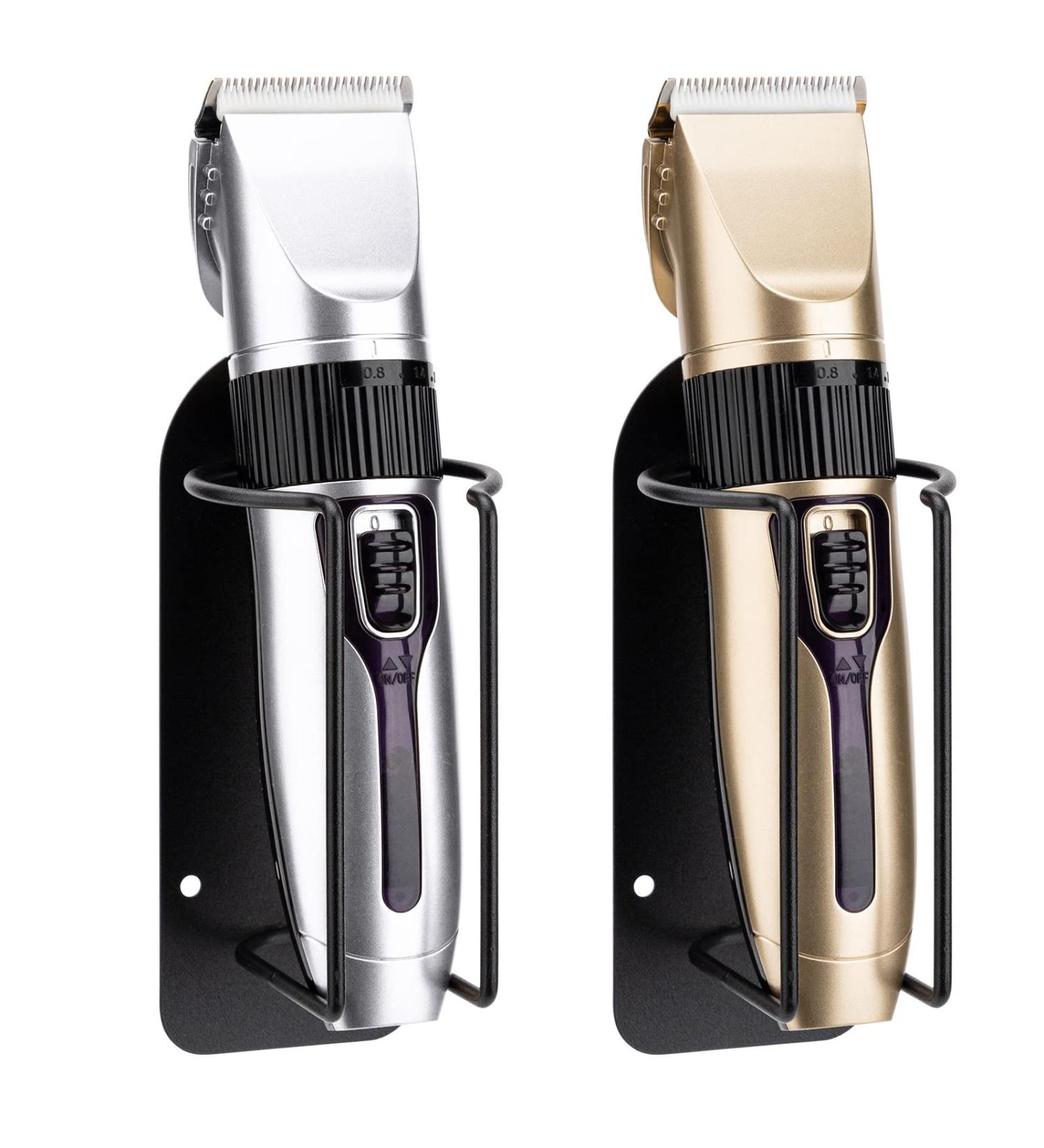 Noverlife Wall Mounted Hair Clipper Holder 2 Pack - Barber Tools Organizer & Electric Hair Trimmer Storage Stand - Black Steel Metal Rack for Hairdresser Display - Buy Online on GoSupps.com