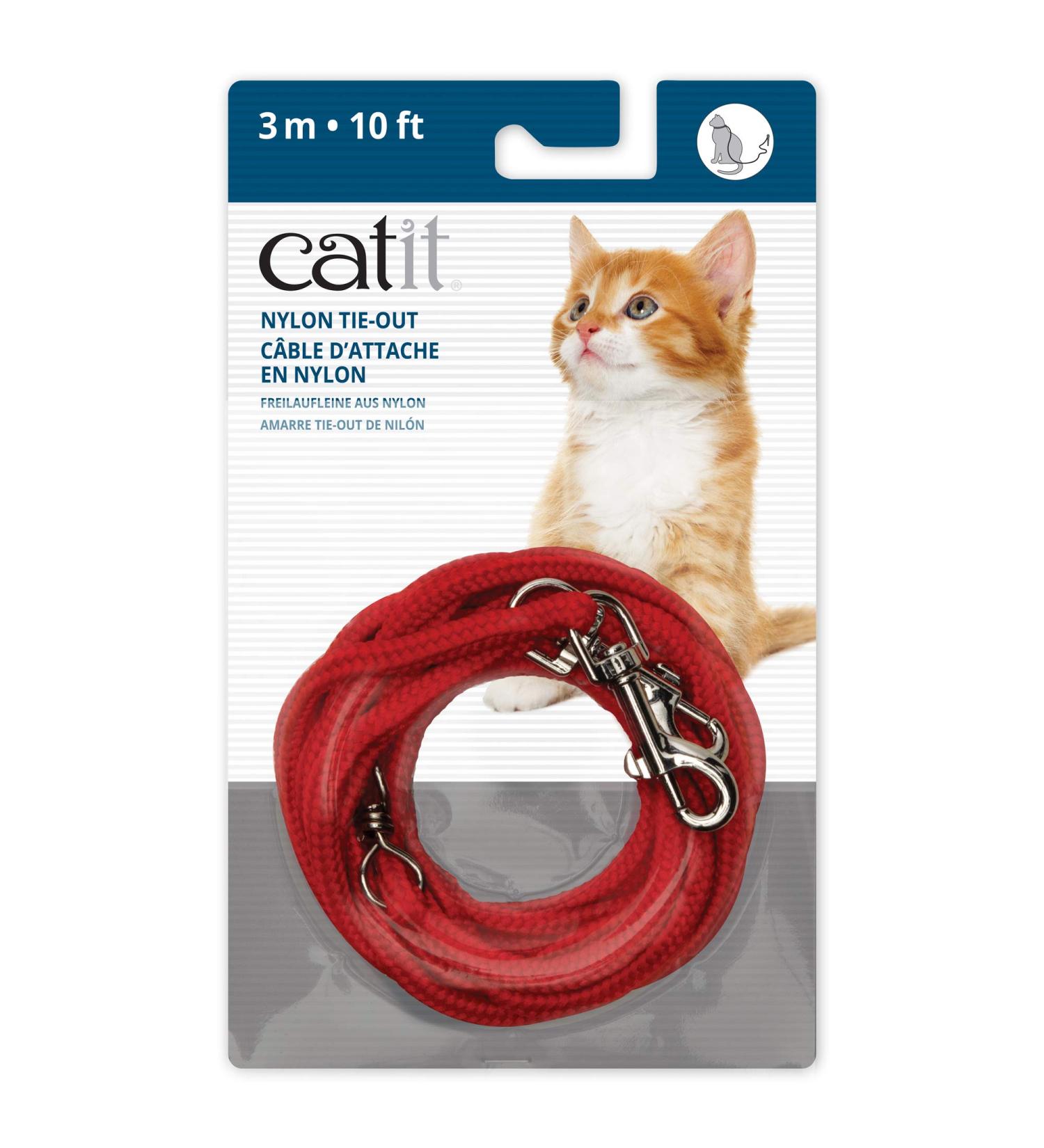 Catit Nylon Cat Tie-Out 10-Feet Red - Buy Online on GoSupps.com