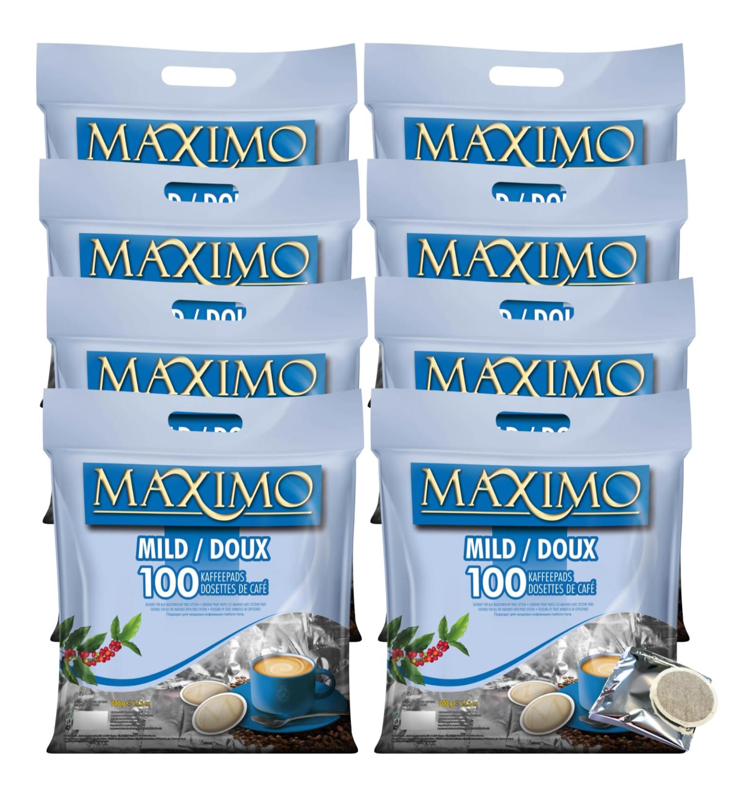 MAXIMO Doux | 8x100 SENSEO compatible coffee pods | Individually packaged for better conservation and impeccable hygiene - Buy Online on GoSupps.com