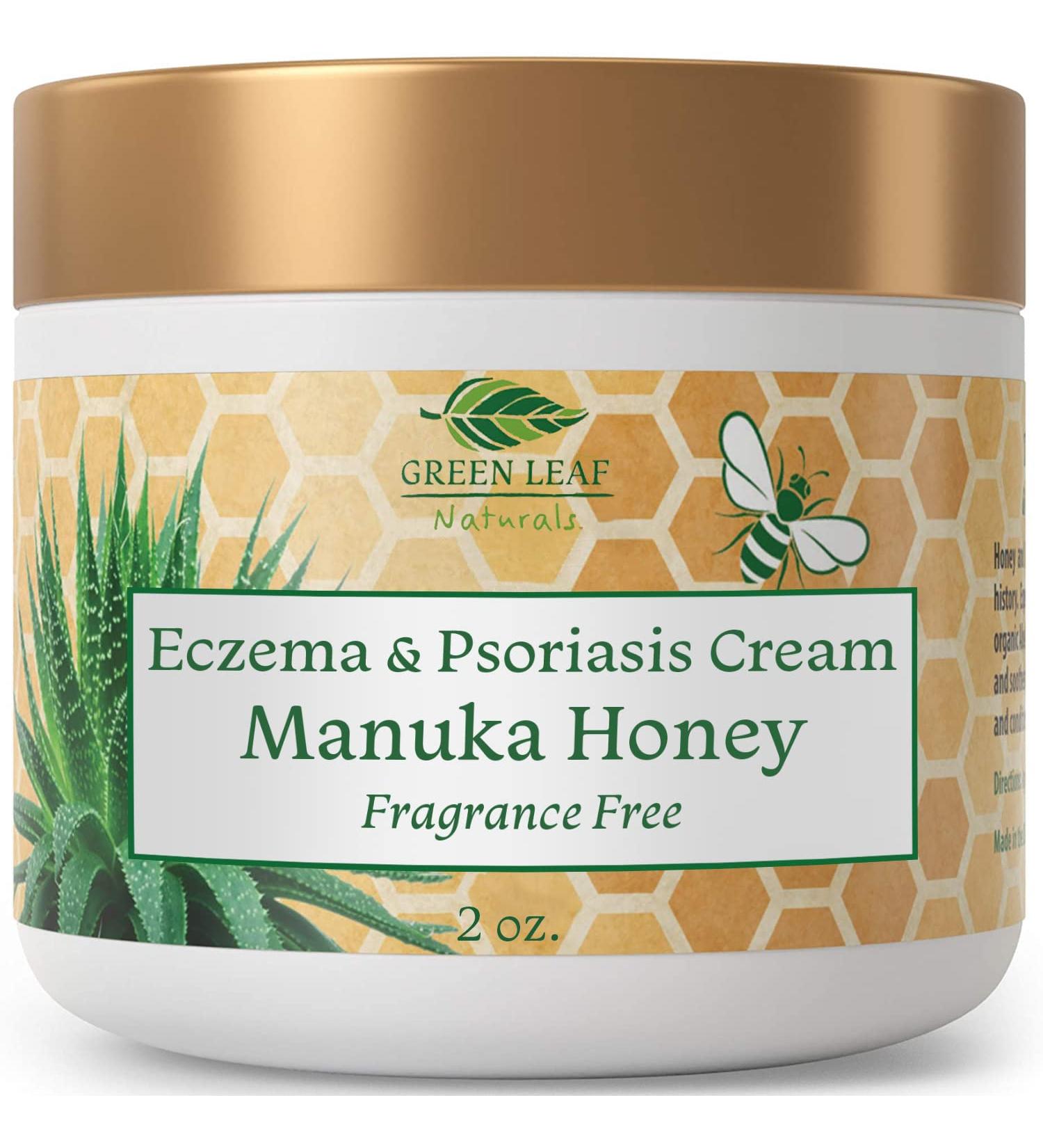 Manuka Honey Eczema Cream 2oz - Fragrance Free Psoriasis Relief Treatment - Soothing Moisturizer for Itchy Dry Skin - Ultra Strength Healing Ointment for Kids & Adults - Buy Online on GoSupps.com