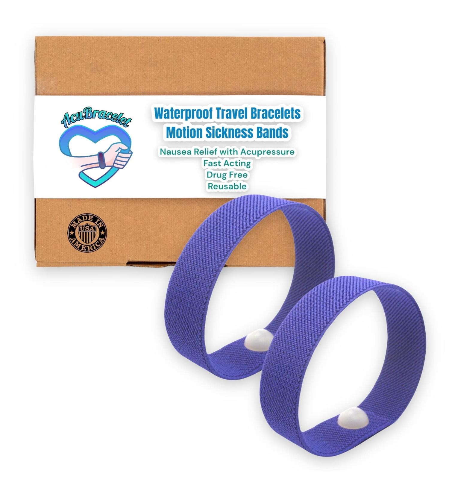 Purple Small Acupressure Bracelet for Morning Sickness Dizziness & Anxiety - Waterproof Elastic Tape - 15.2 cm Pair - Buy Online on GoSupps.com
