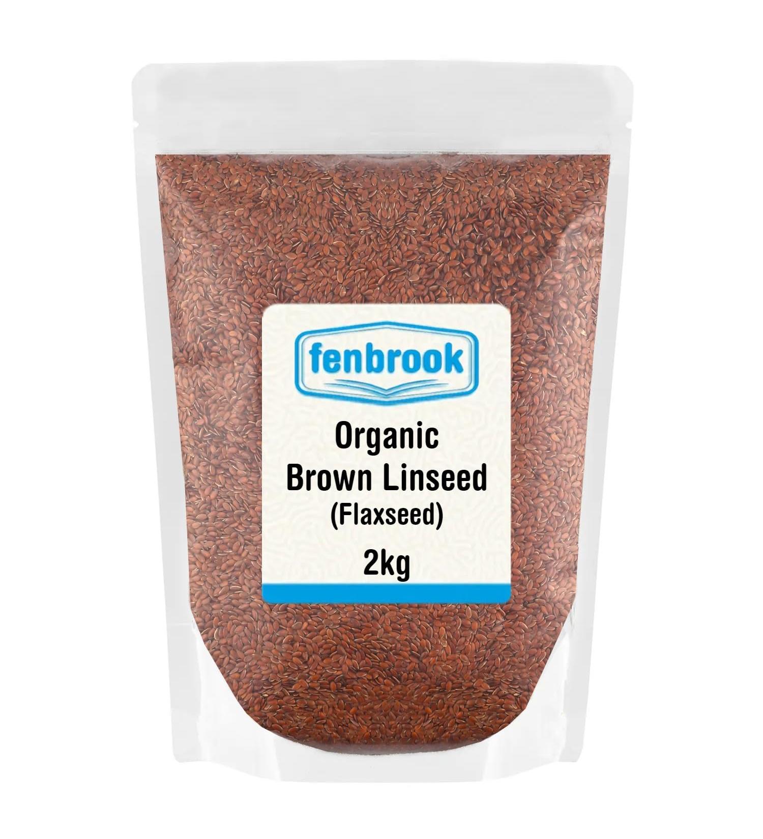 Organic Brown Linseed (Flax Seeds) 2kg Certified Organic by Fenbrook Organic - Buy Online on GoSupps.com