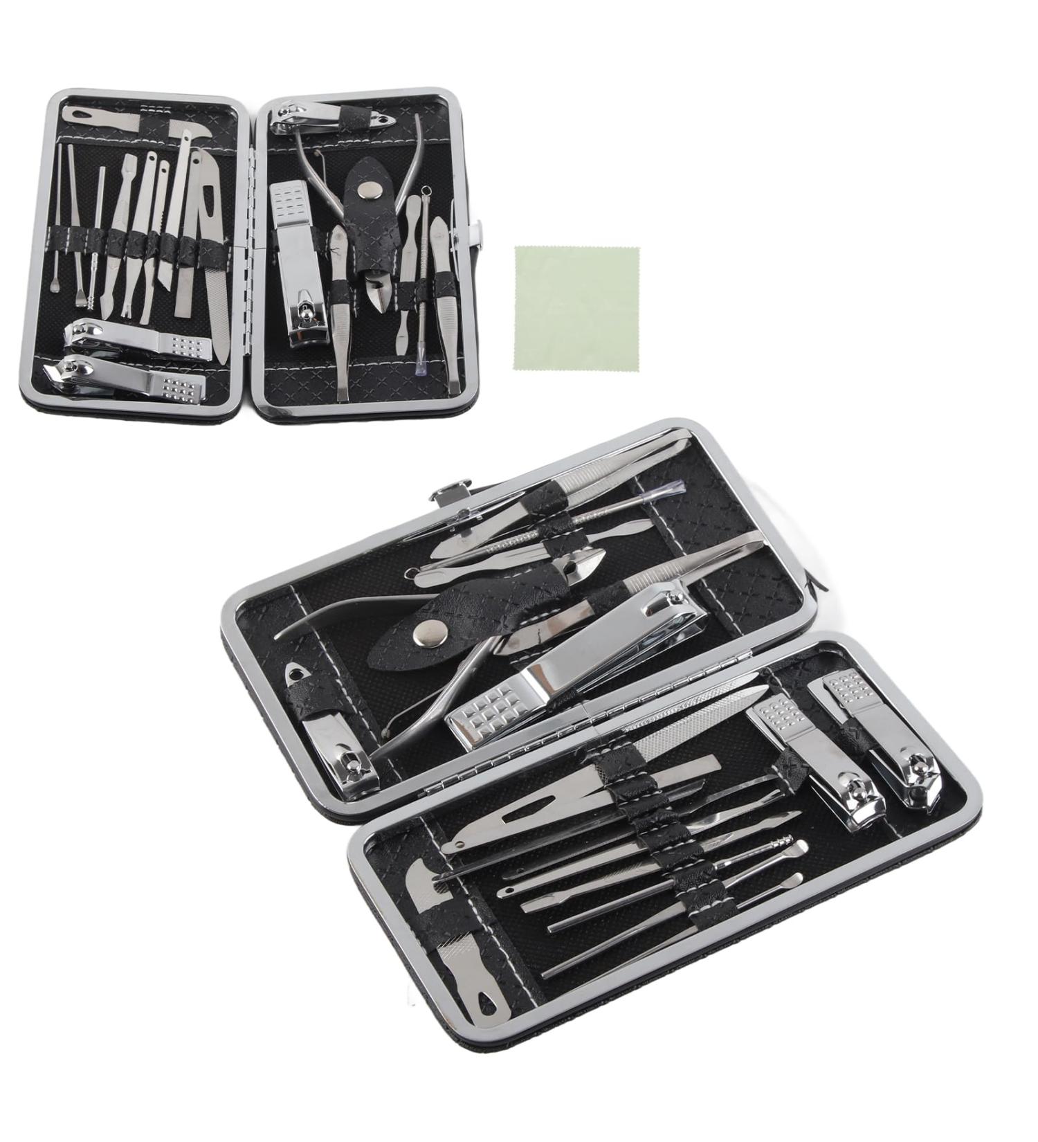 Nail Cutter Pedicure Kit Fingernail Toenail Clippers Set Stainless Steel Manicure Pedicure Kit Nail Clippers Set for Home for Nail Shop (Black) - Buy Online on GoSupps.com