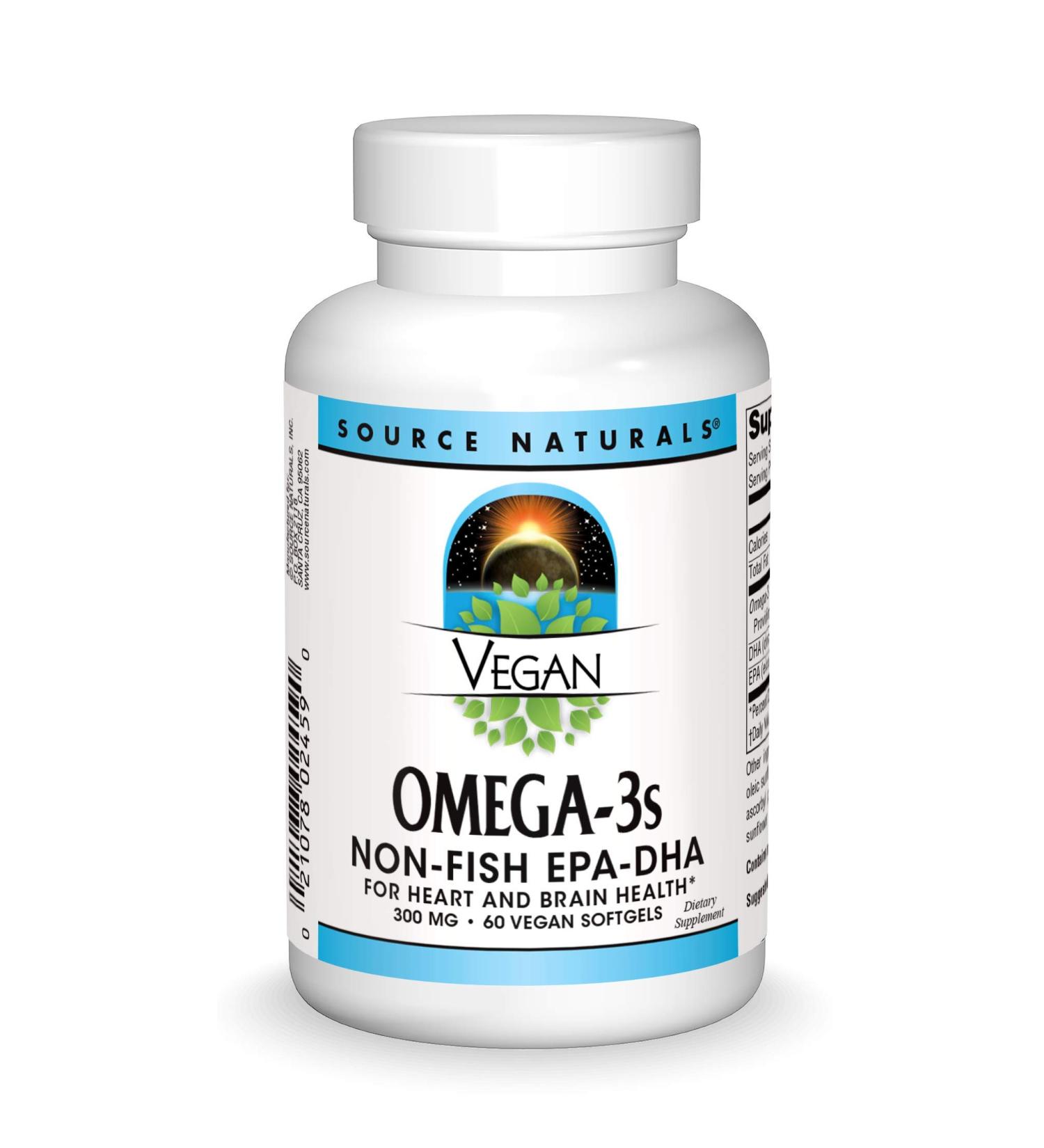 Source Naturals Vegan Omega-3S 300mg | Non-Fish EPA-DHA | 60 Vegan Softgels - Buy Online on GoSupps.com