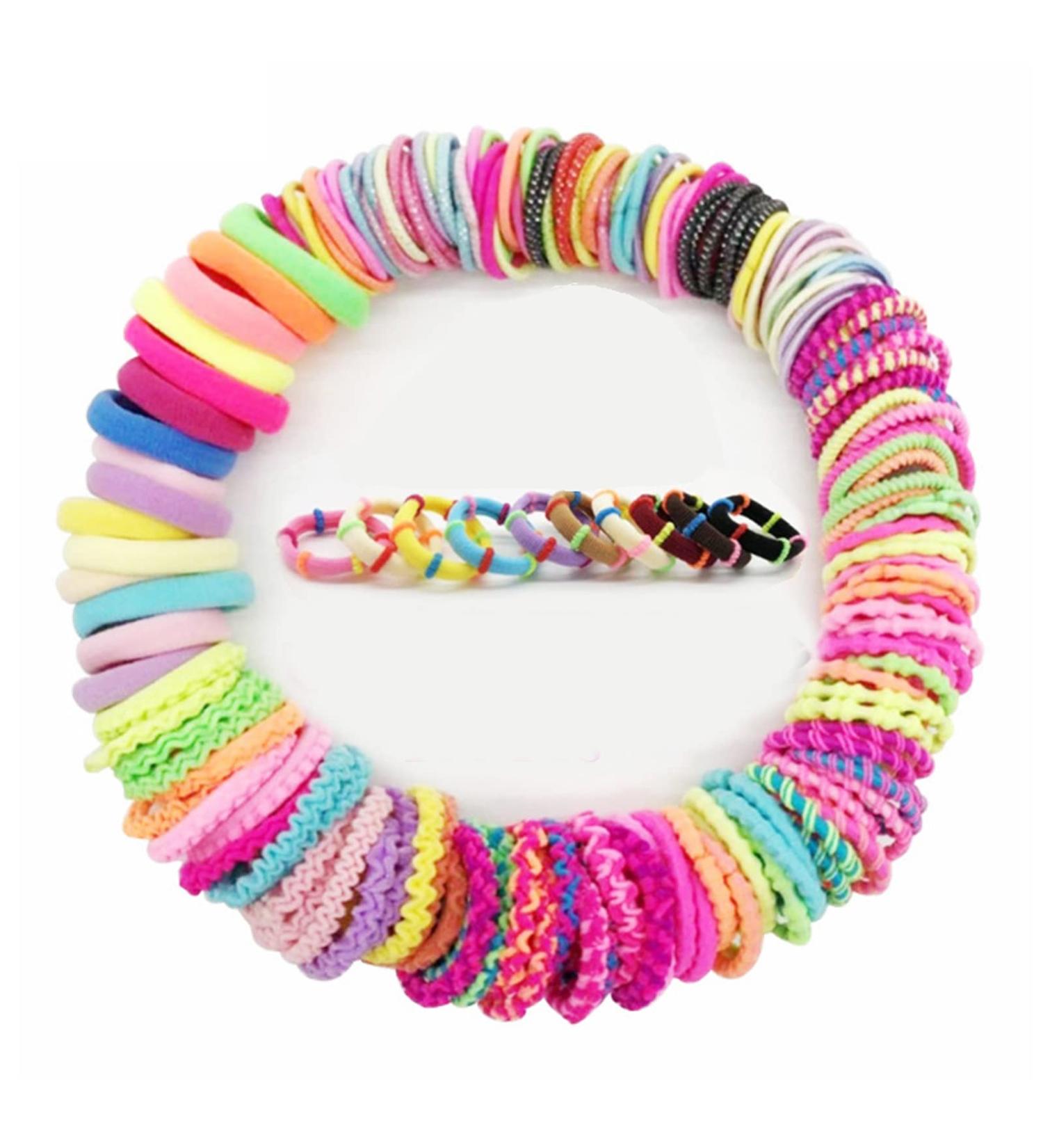 100 Pack Elastic Hair Bobbles - Multi-Coloured Hair Ties for Girls | Durable & Stylish Hair Accessories - Buy Online on GoSupps.com