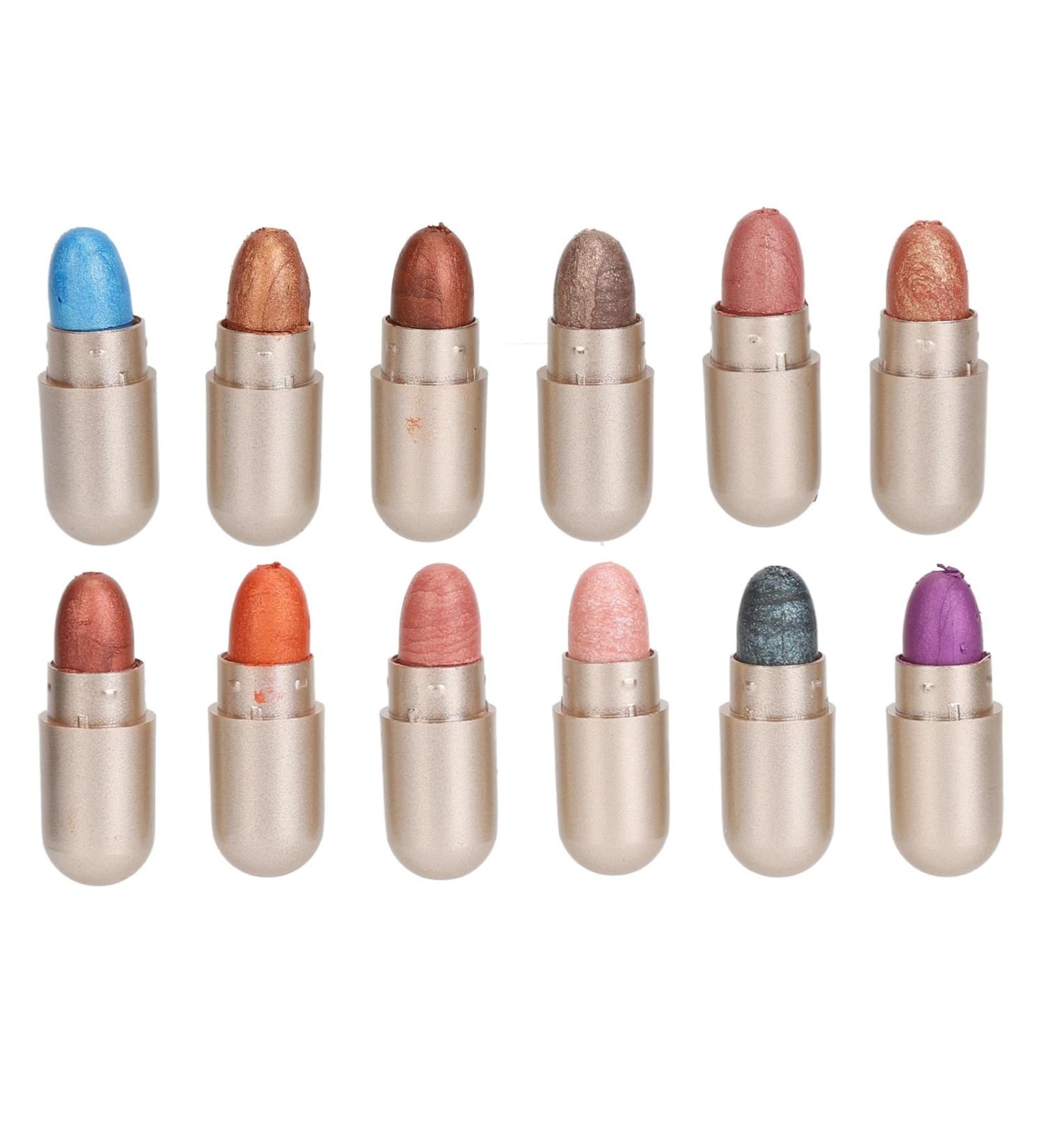 Jauarta 12 Colors Capsule Eyeshadow Palette Glitter High Pigmented Long Lasting Capsule Eye Shadow Sticks for Makeup - Buy Online on GoSupps.com