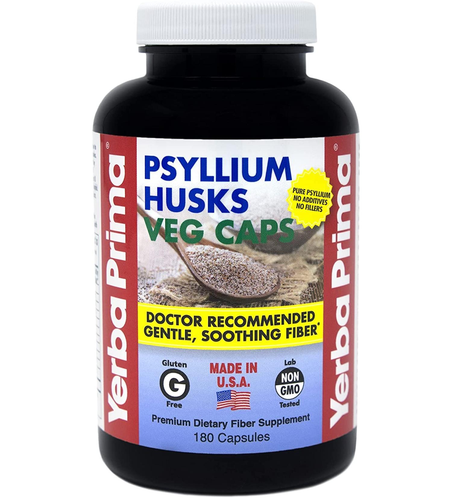 Yerba Prima PSYLLIUM Husk Veg Capsule 180 Cap - Buy Online on GoSupps.com