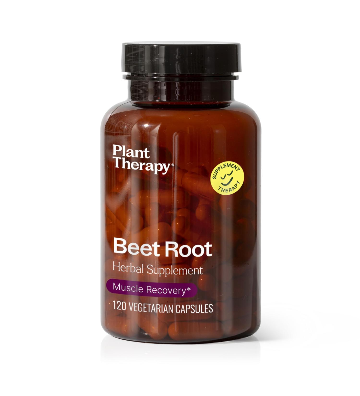 Plant Therapy Beet Root Capsules - Boost Stamina Fight Fatigue & Support Muscle Recovery | 120 Vegetarian Capsules Made in USA - Buy Online on GoSupps.com