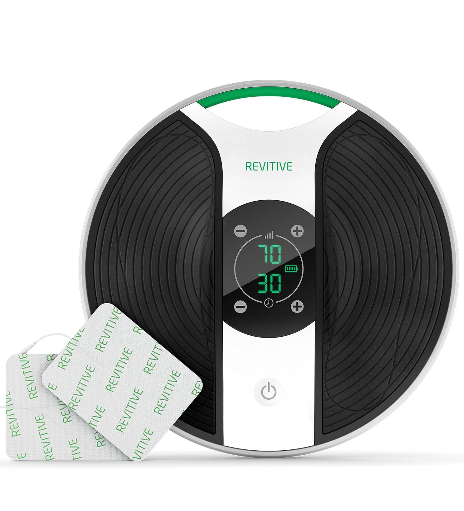 Revitive Medic Plus Knee Circulatory Stimulator | Relieve Leg Pain & Swelling | Medication-Free Solution in Black White & Green - Buy Online on GoSupps.com