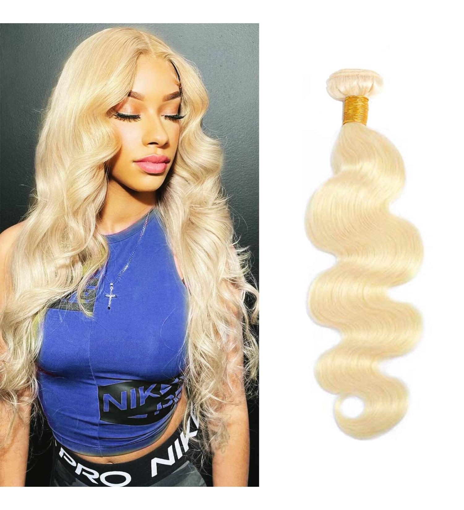 18 Inch 613 Blonde Body Wave Human Hair Bundle - 10A Grade Brazilian Virgin Hair - Unprocessed - Single Bundle - Buy Online on GoSupps.com