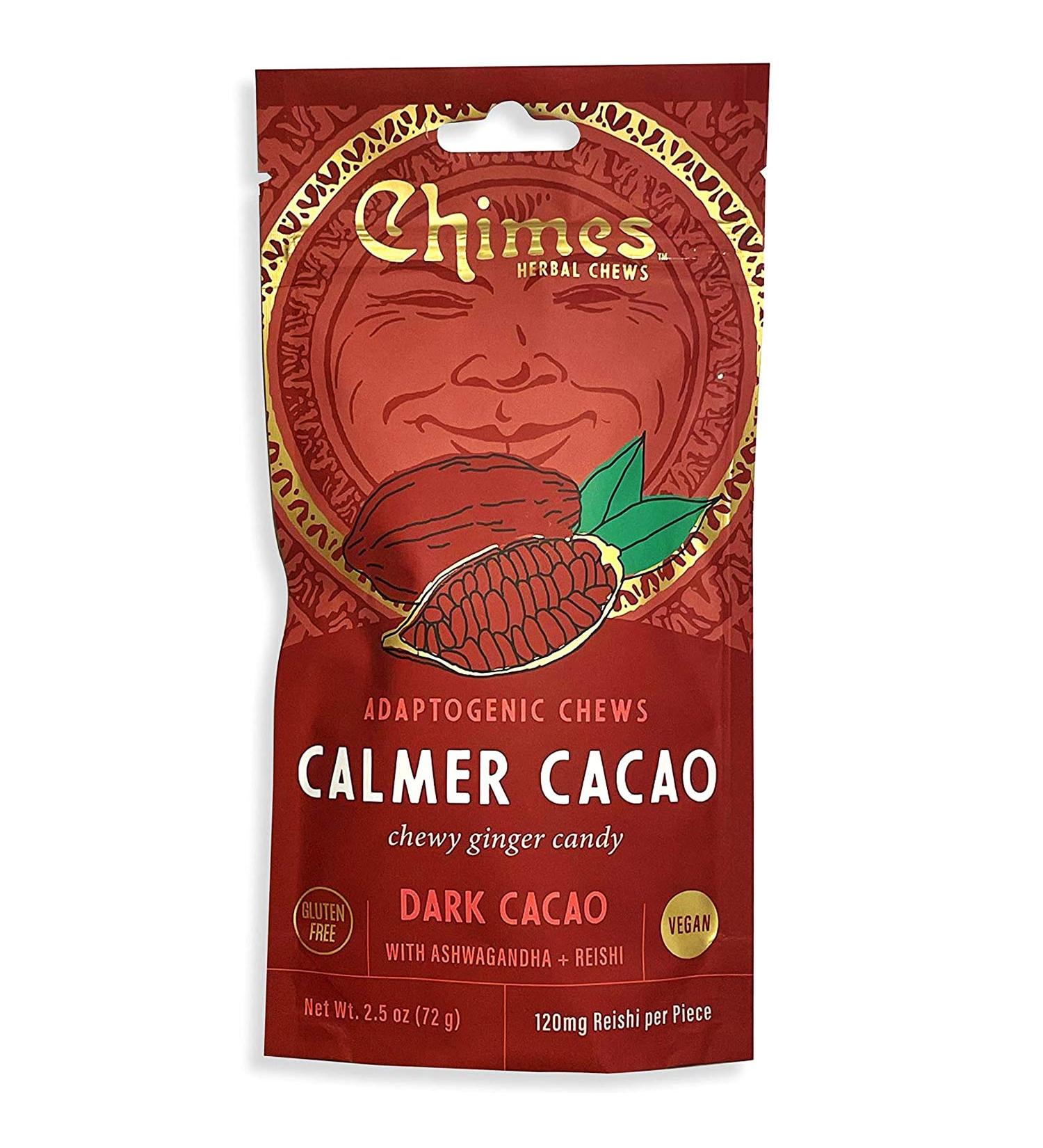 Calming Cacao Adaptogen Ginger Chews - Vegan Gluten Free Candy with Ashwagandha, Reishi, and Dark Cacao - Buy Online on GoSupps.com