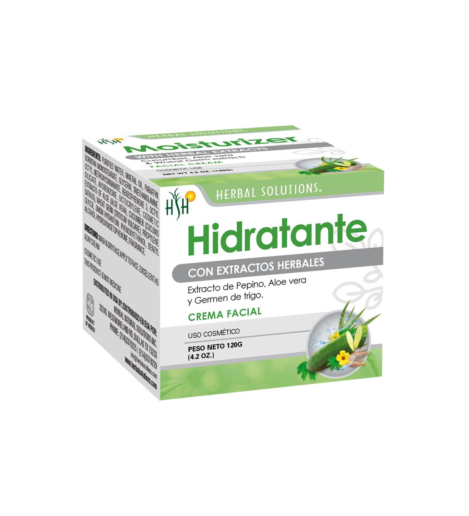 Herbal Solutions Health Crema Hidratante Facial con S bila Aloe Vera Daily Facial Moisturizer cream for Soft Radiant-Looking Skin 120g