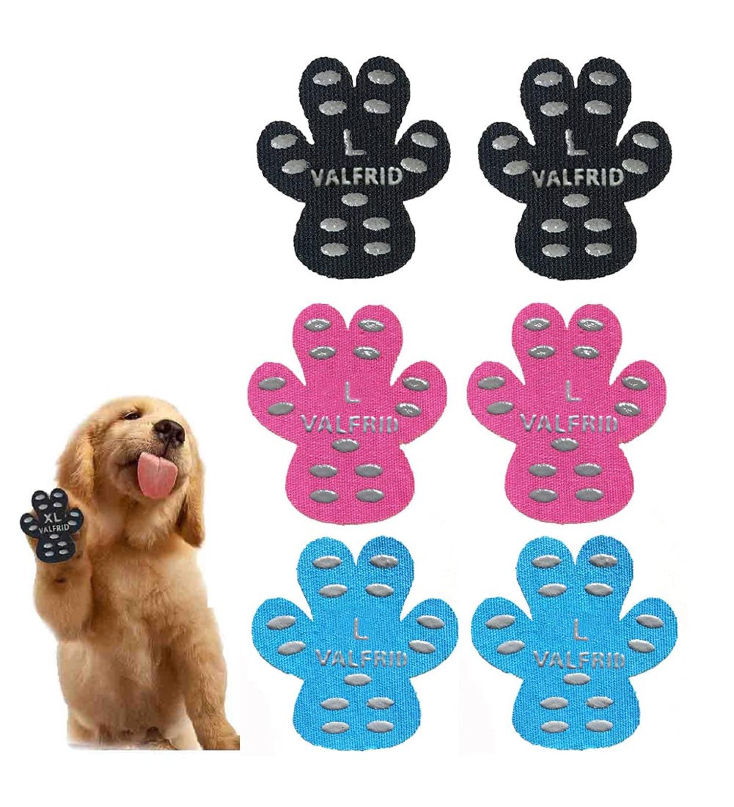 Valfrid Anti-Slip Paw Protection for Dogs - 48 Self-Adhesive Silicone Gel Traction Shoes - Multicolored - L 4.2x4.8cm (9.1-18kg) - Buy Online on GoSupps.com