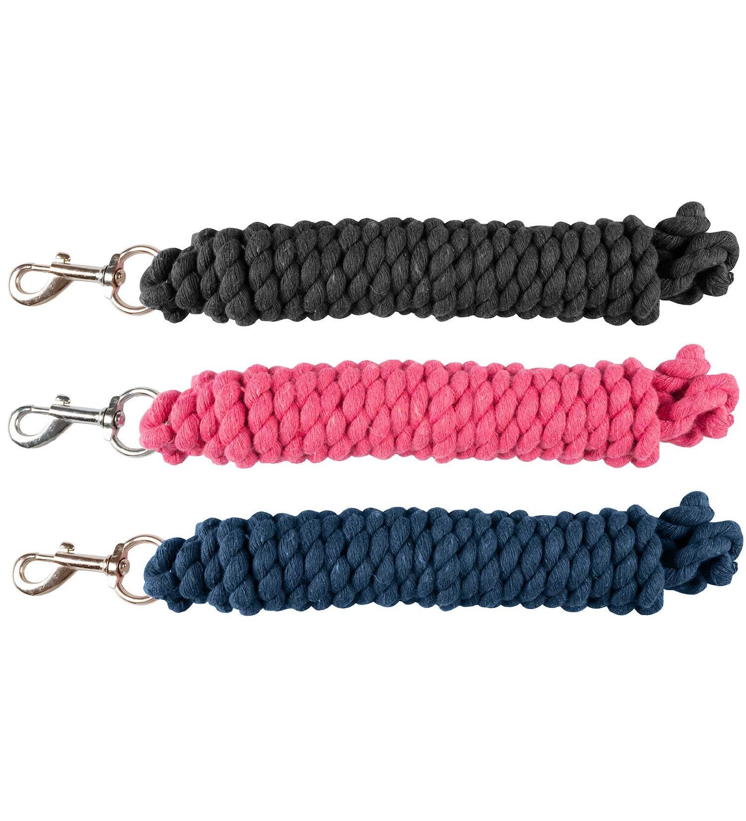 NETPROSHOP Strong cotton lead rope 4m long Silver colored snap hook Color selection Color:Blue
