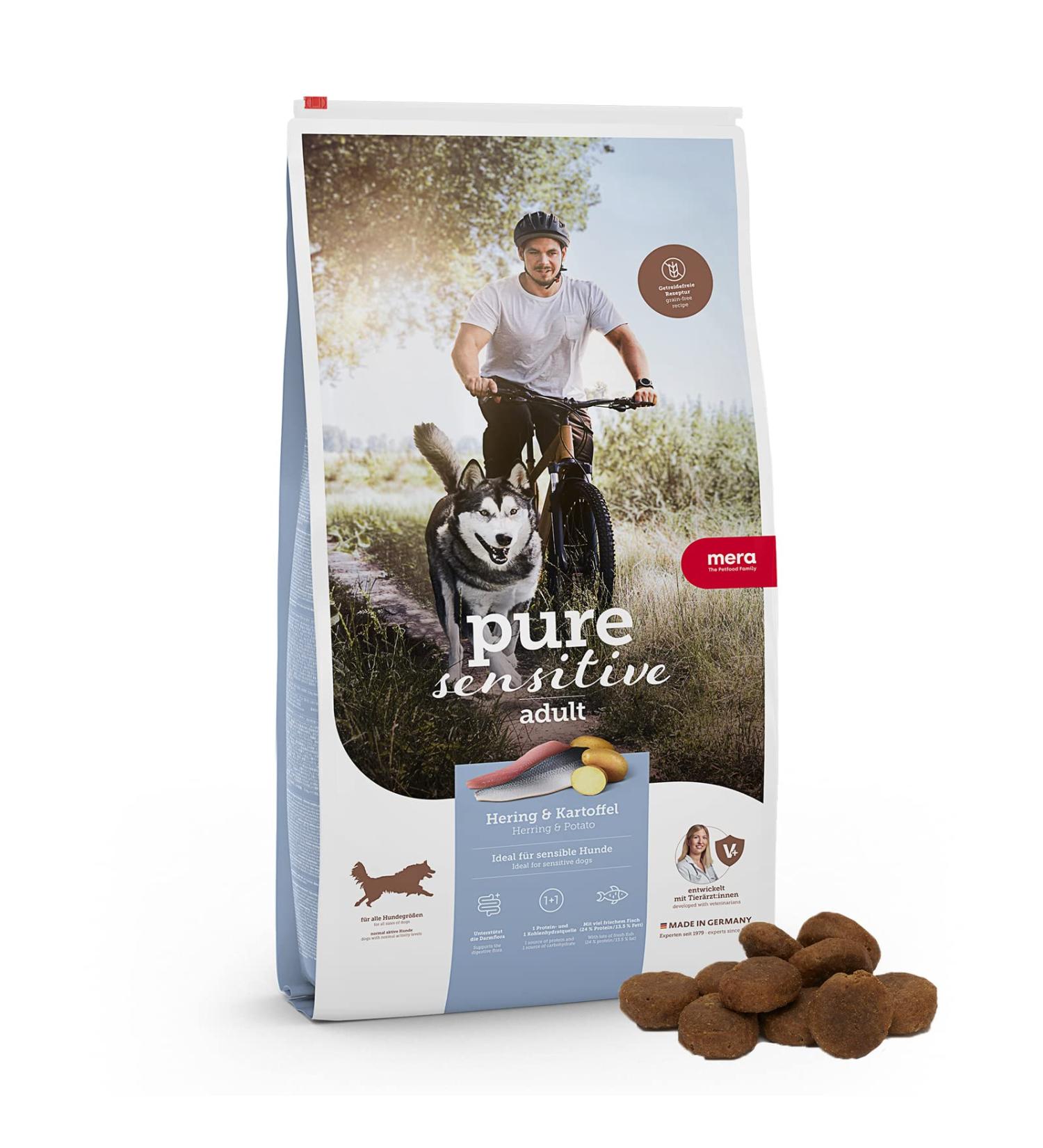 MERA Pure Sensitive Fresh Meat Herring and Potatoes Adult Dog Food Healthy Food Rich in Fresh Meat and Grain Free (12.5 kg) - Buy Online on GoSupps.com
