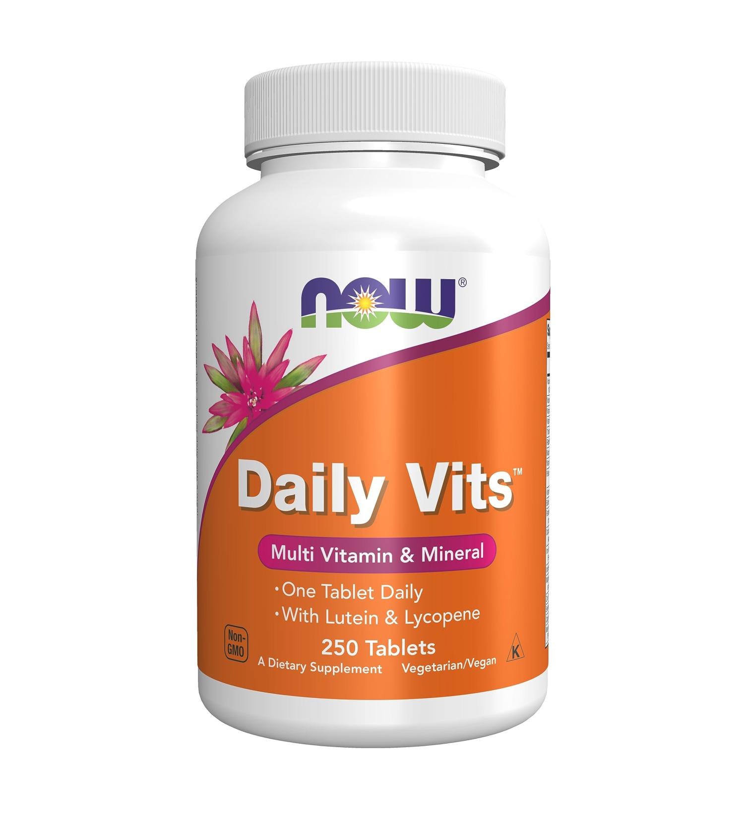 Now Foods Daily Vits Daily Vitamins Multivitamins 250 Vegan Tablets Lab Tested Gluten Free Soy Free Vegetarian Non-GMO - Buy Online on GoSupps.com
