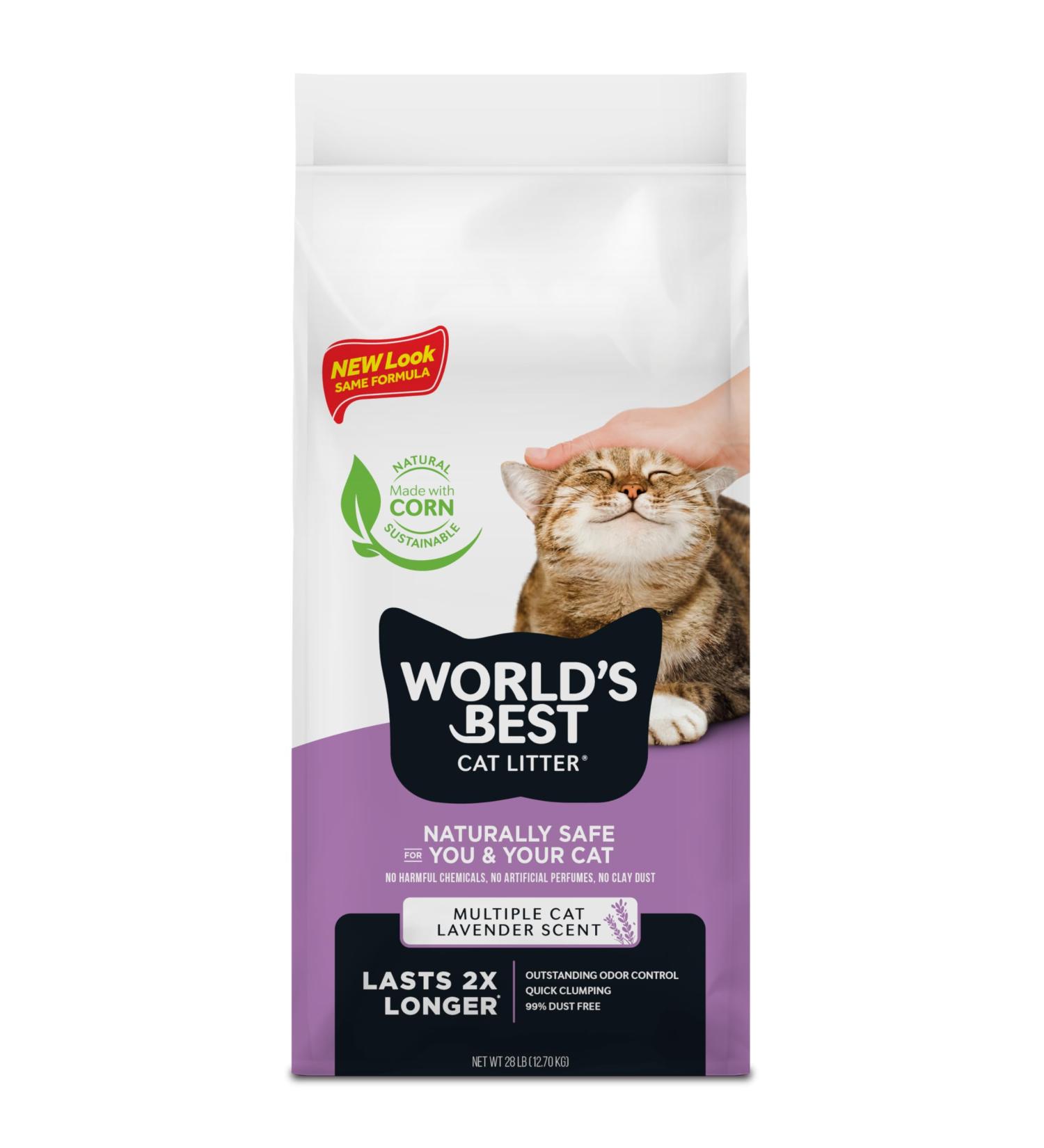 Worlds Best Cat Litter 28lb Multiple Cat Lavender Scented beige 12.7 kg (Pack of 1) 12.7 kg (Pack of 1) Single - Buy Online on GoSupps.com