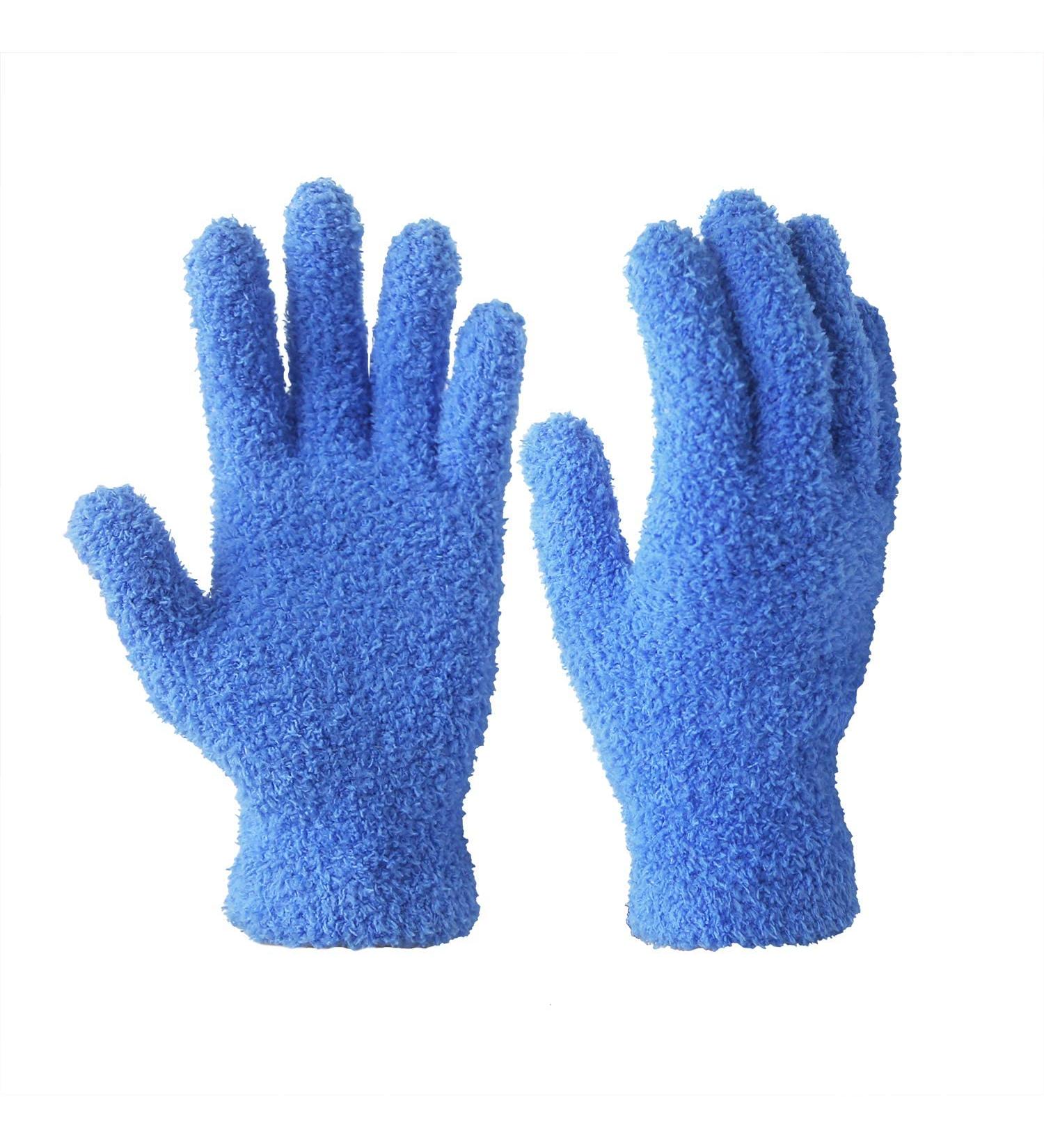 Evridwear Microfiber Dusting Gloves - Ideal for Plants, Blinds, Lamps, Small Corners - Blue S/M (1 Pack) - Buy Online on GoSupps.com
