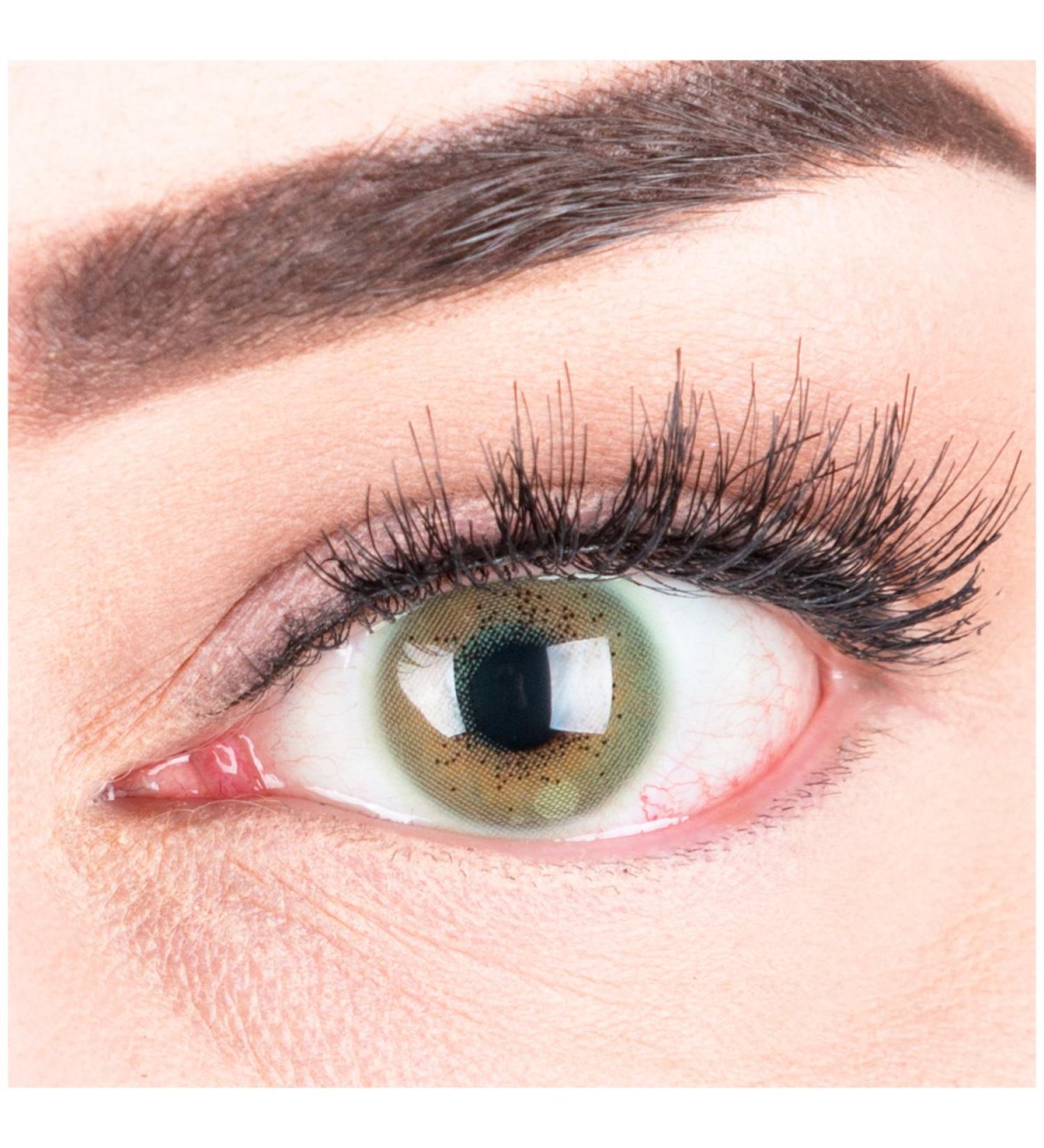 Comfortable Natural Green Contact Lenses - Silicon Color Lacey Green | Glamlens - 1 Pair (14.50mm 0.00 Diopters) - Buy Online on GoSupps.com