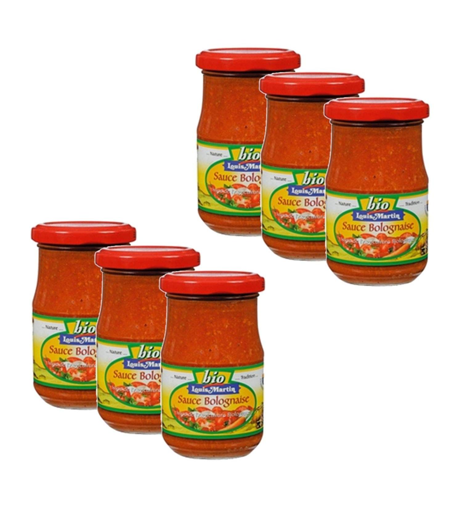 Set of 6 Organic Bolognese Sauce - Louis Martin - 190g Jar