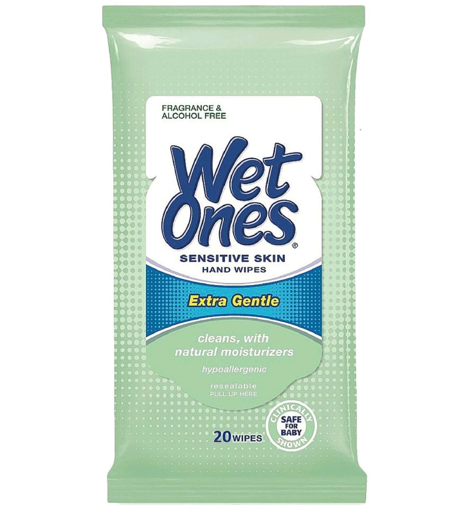 Wet Ones Hand Wipes Extra Gentle for Sensitive Skin 20 Count
