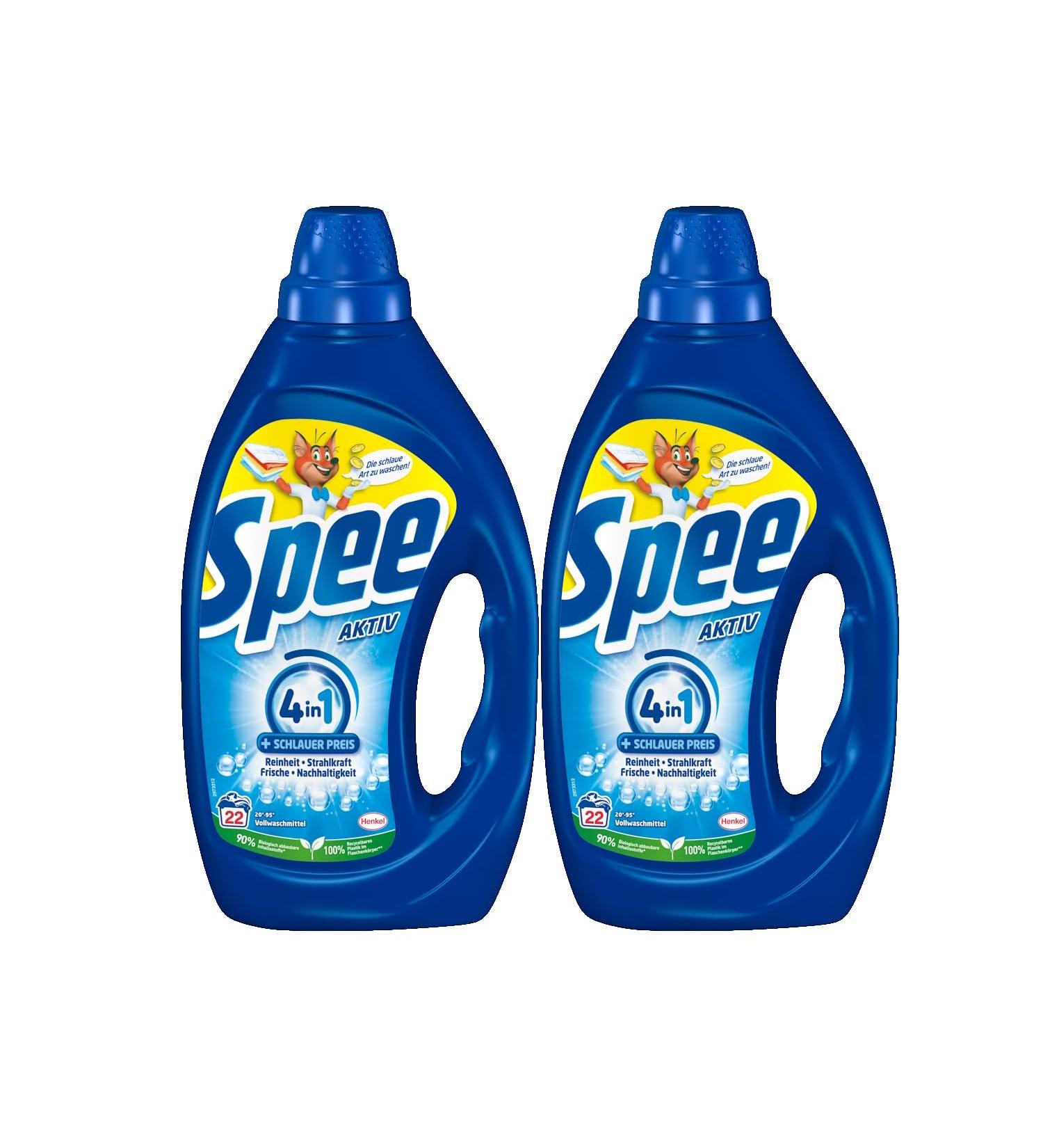 Buy Spee Active Gel 4 + 1 Universal Detergent 990ml (2-Pack) - 44 Wash Loads | Liquid Detergent for Purity Radiance & Sustainability - Fast International Shipping - Buy Online on GoSupps.com
