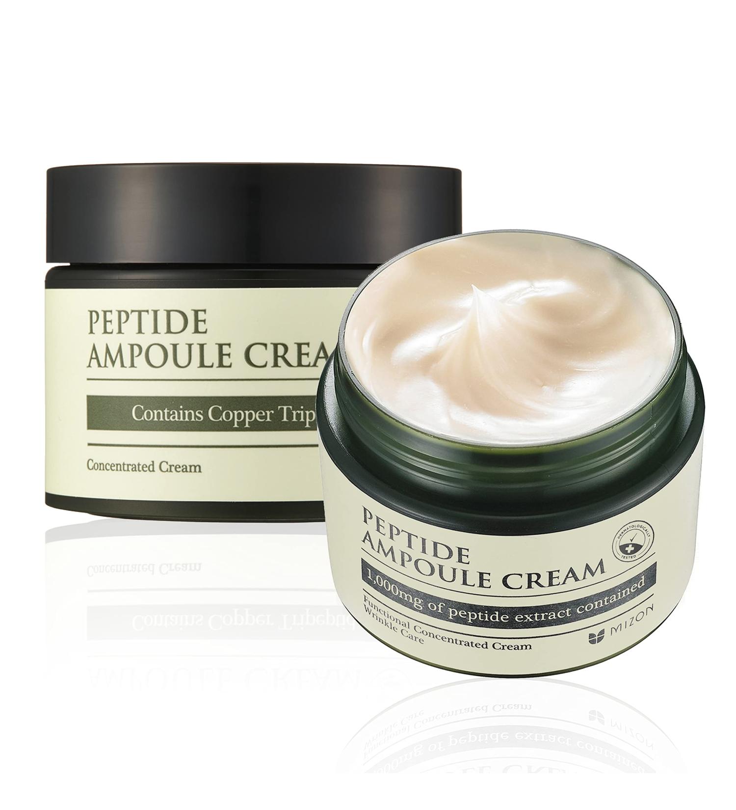 MIZON Peptide Ampoule Cream (50ml) - Korean Skincare for Hydration Wrinkle Care with Amino Acids Elastin & Collagen - International Shipping Available - Buy Online on GoSupps.com