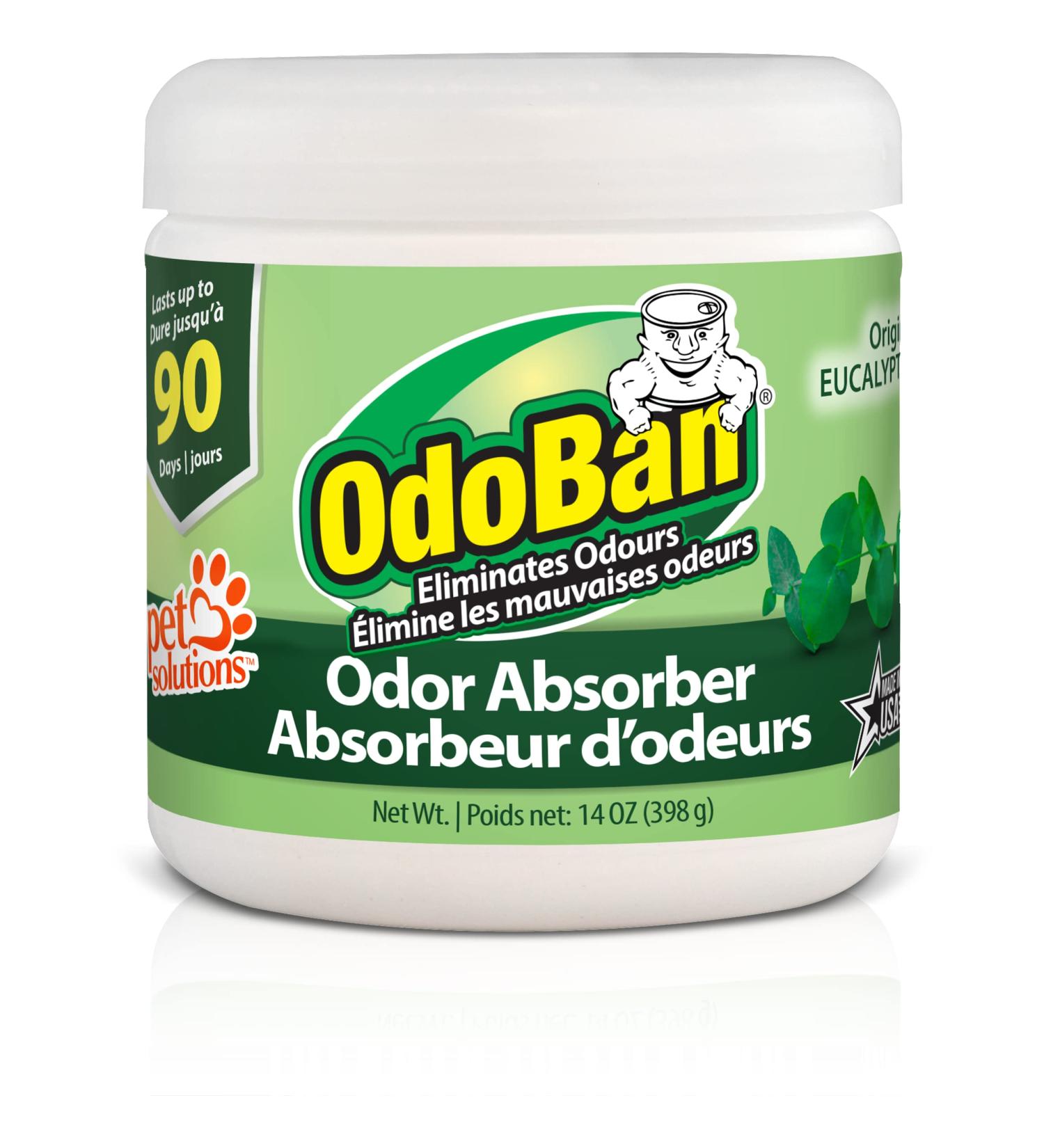 OdoBan Eucalyptus Solid Odor Absorber Odor Eliminator for & Musty Smell in Home Bathroom Kitchen Pet Areas 14 oz. (398 g) - Buy Online on GoSupps.com