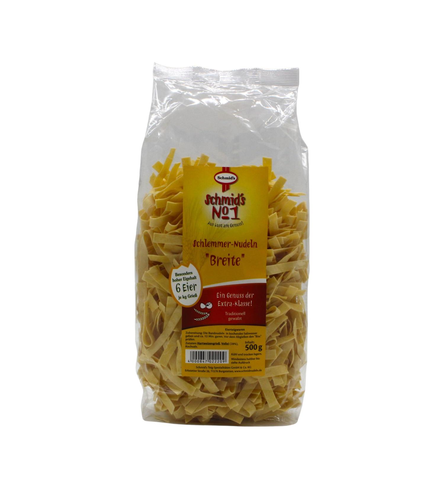 Schmid's Schmids No1 Band noodles wide 8 mm 500 g excellent in taste and savory in beetroot